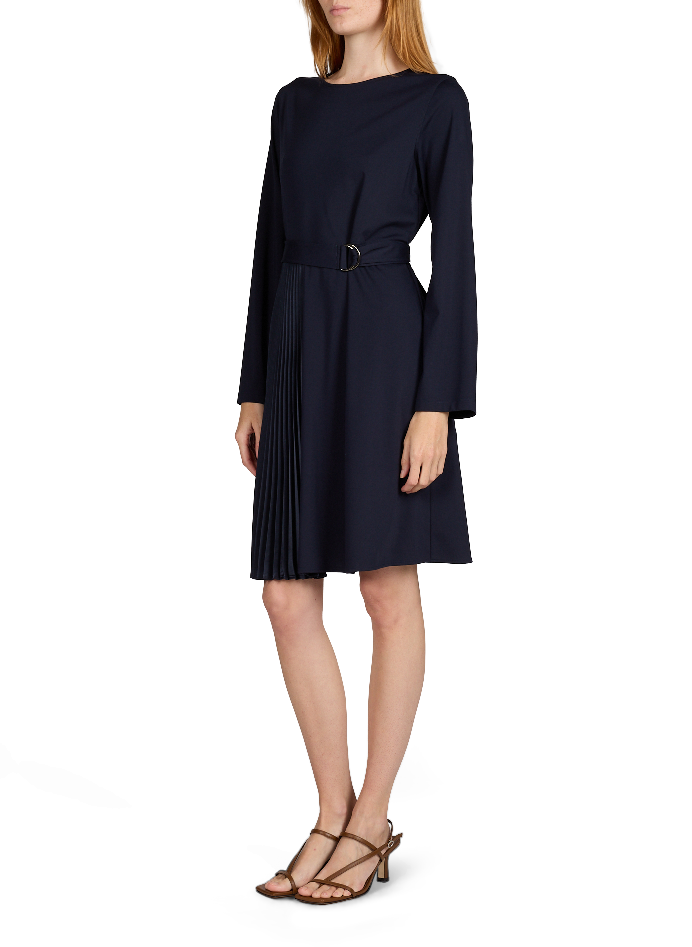 Robe à empiècement plissé satiné MAX MARA WEEK END Bleu