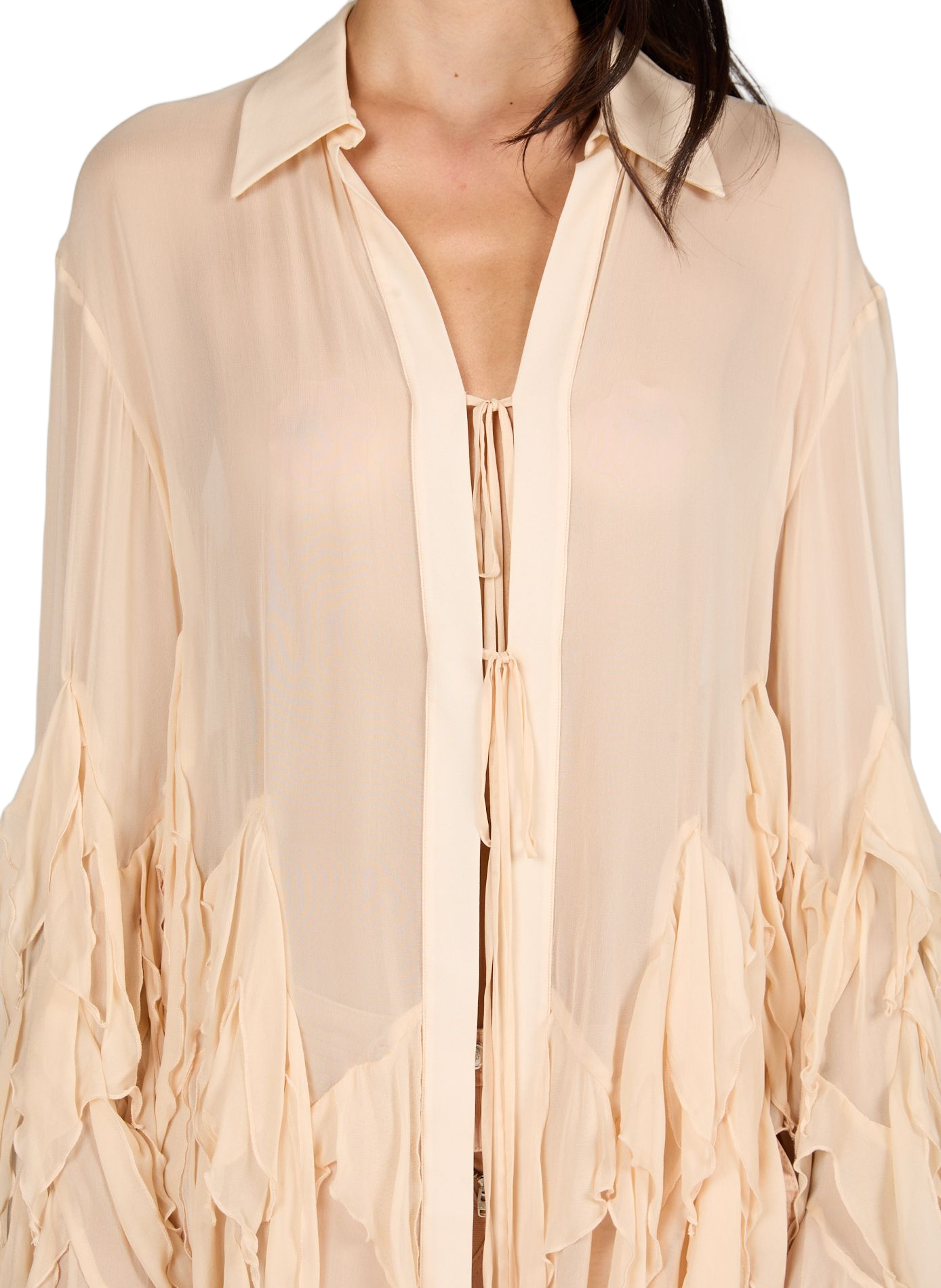 Flowy Sheer Blouse BLUMARINE Beige
