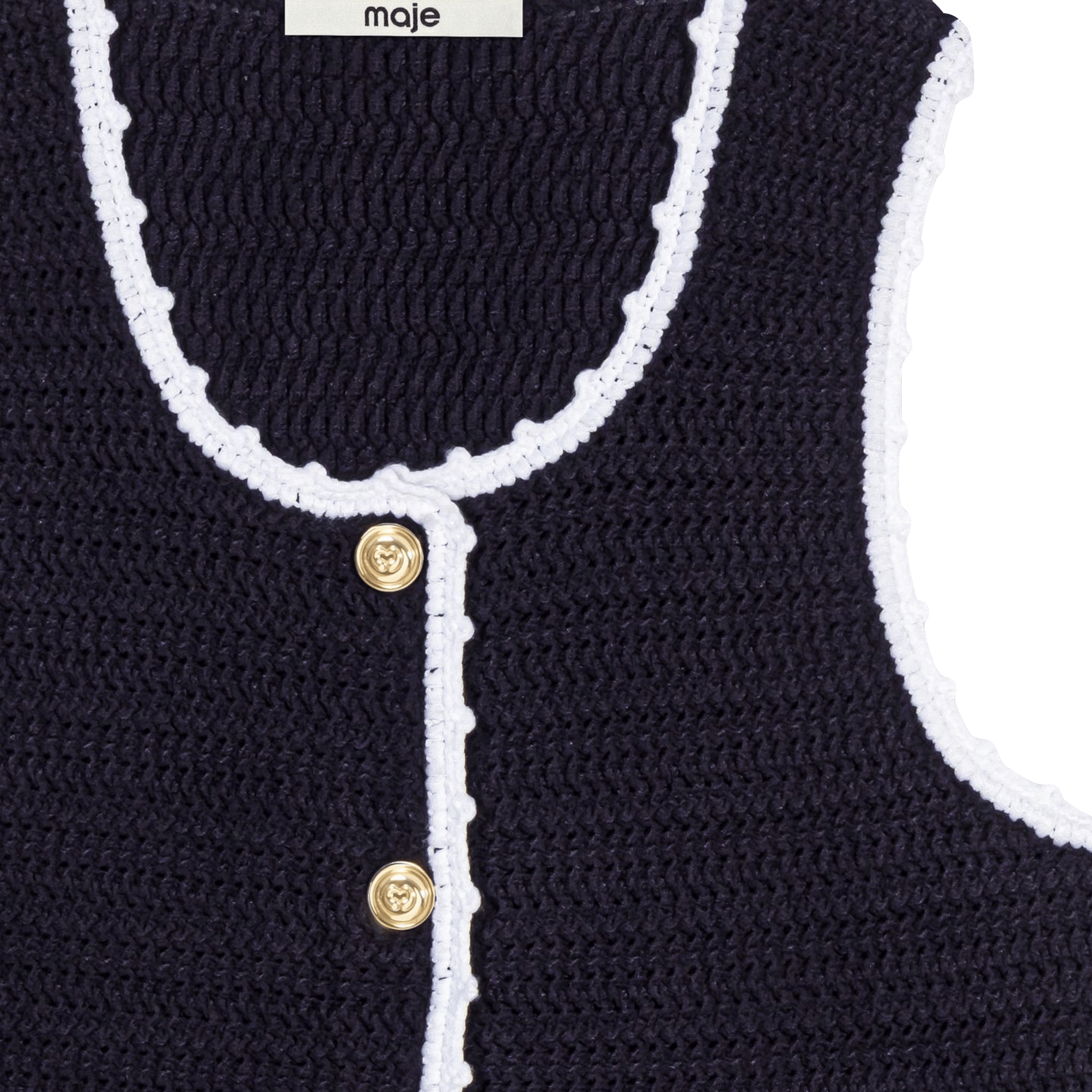 Top ajustée en maille MAJE Bleu
