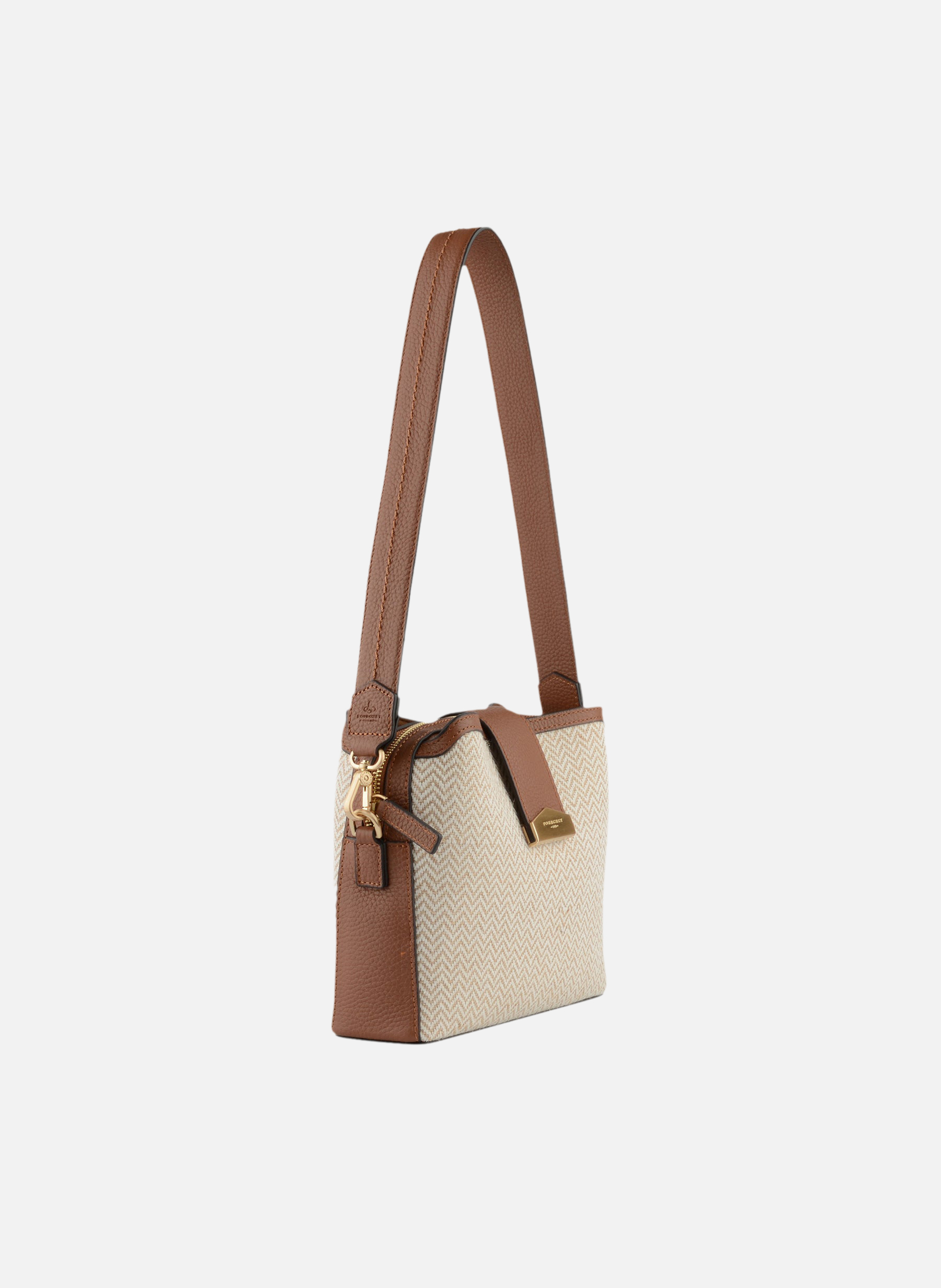 Cavalcade chevron | sac porté épaule POURCHET Doré