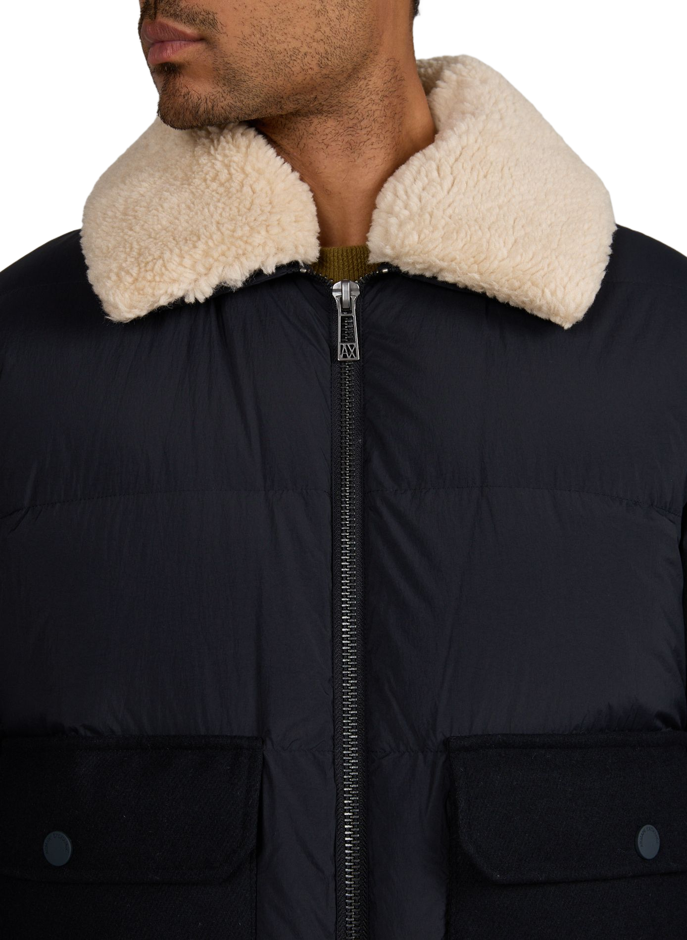 Blouson court matelassé  ARMANI EXCHANGE Bleu