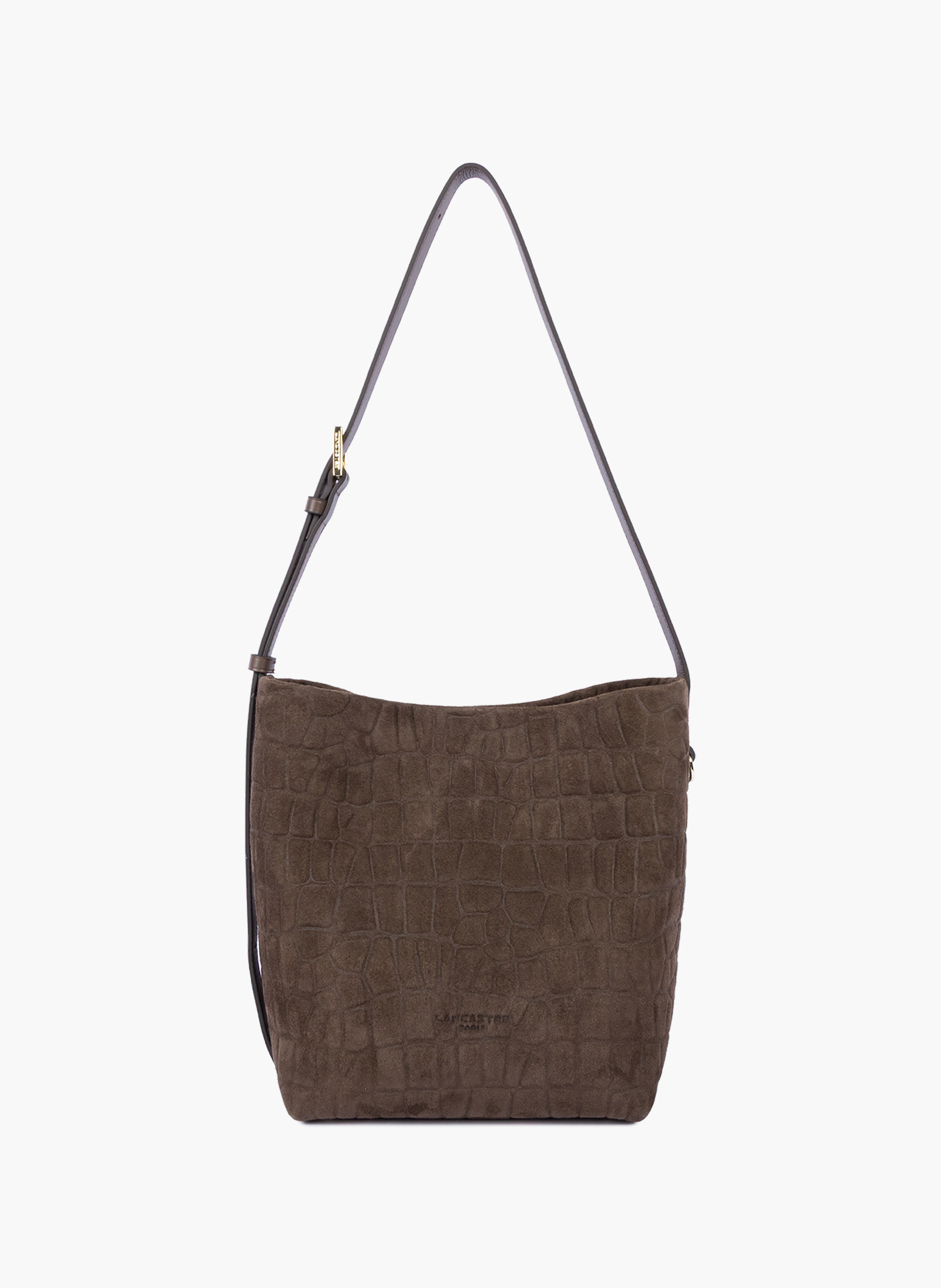 Petit sac seau - suède exo LANCASTER Marron