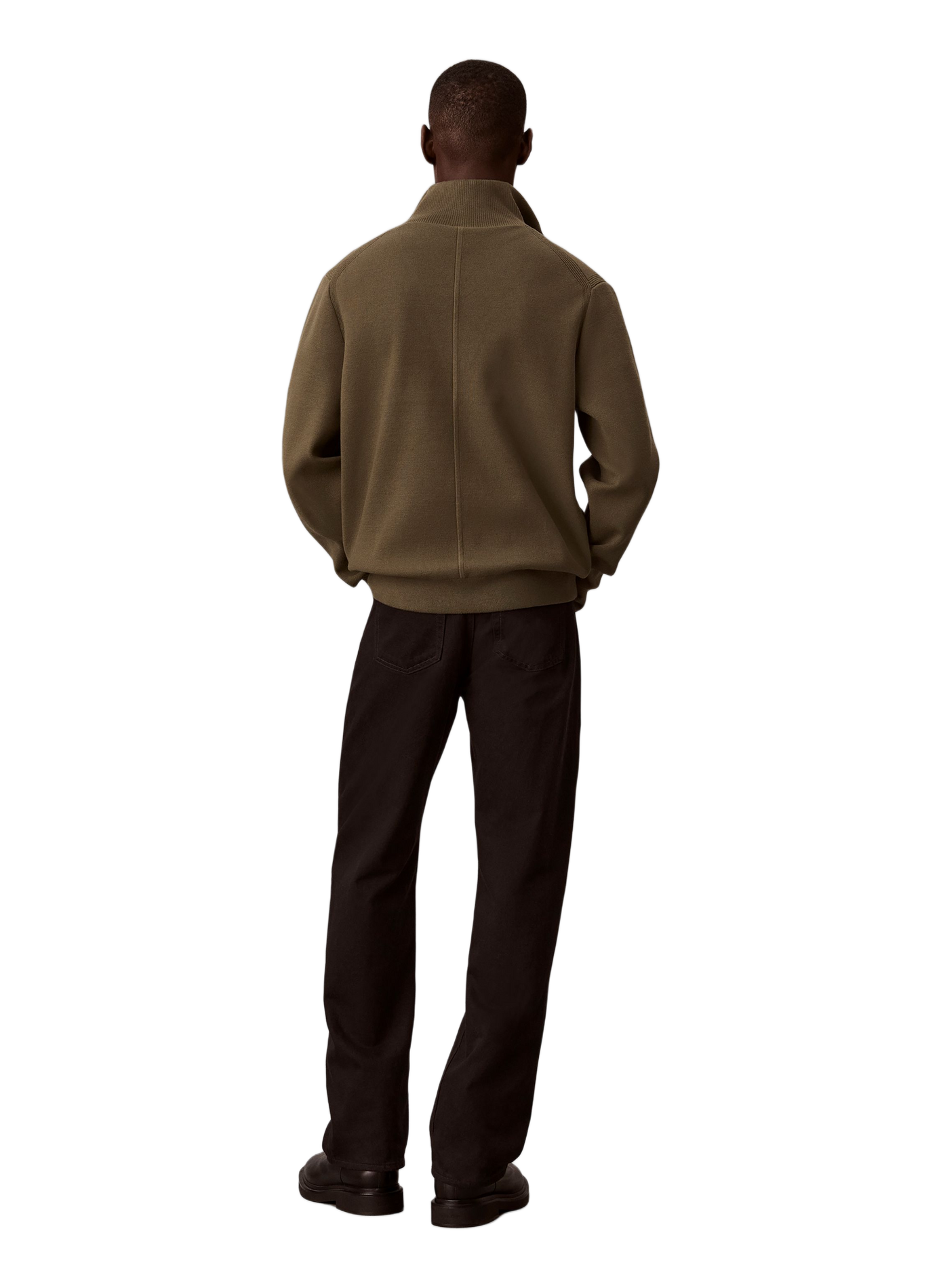 Pull droit à col montant zippé  CALVIN KLEIN Kaki