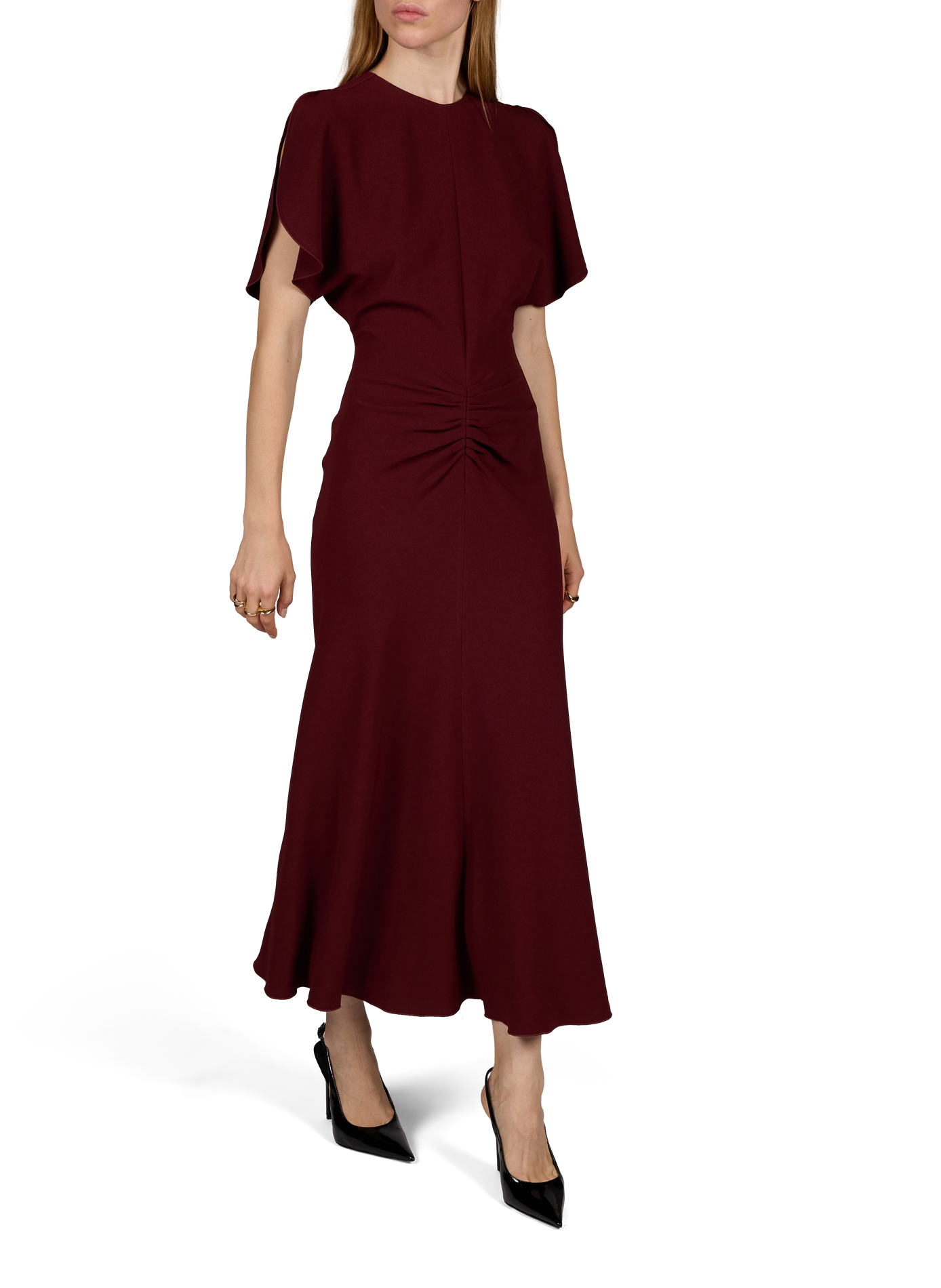 Langes Kleid mit Rundhalsausschnitt VICTORIA BECKHAM Rot