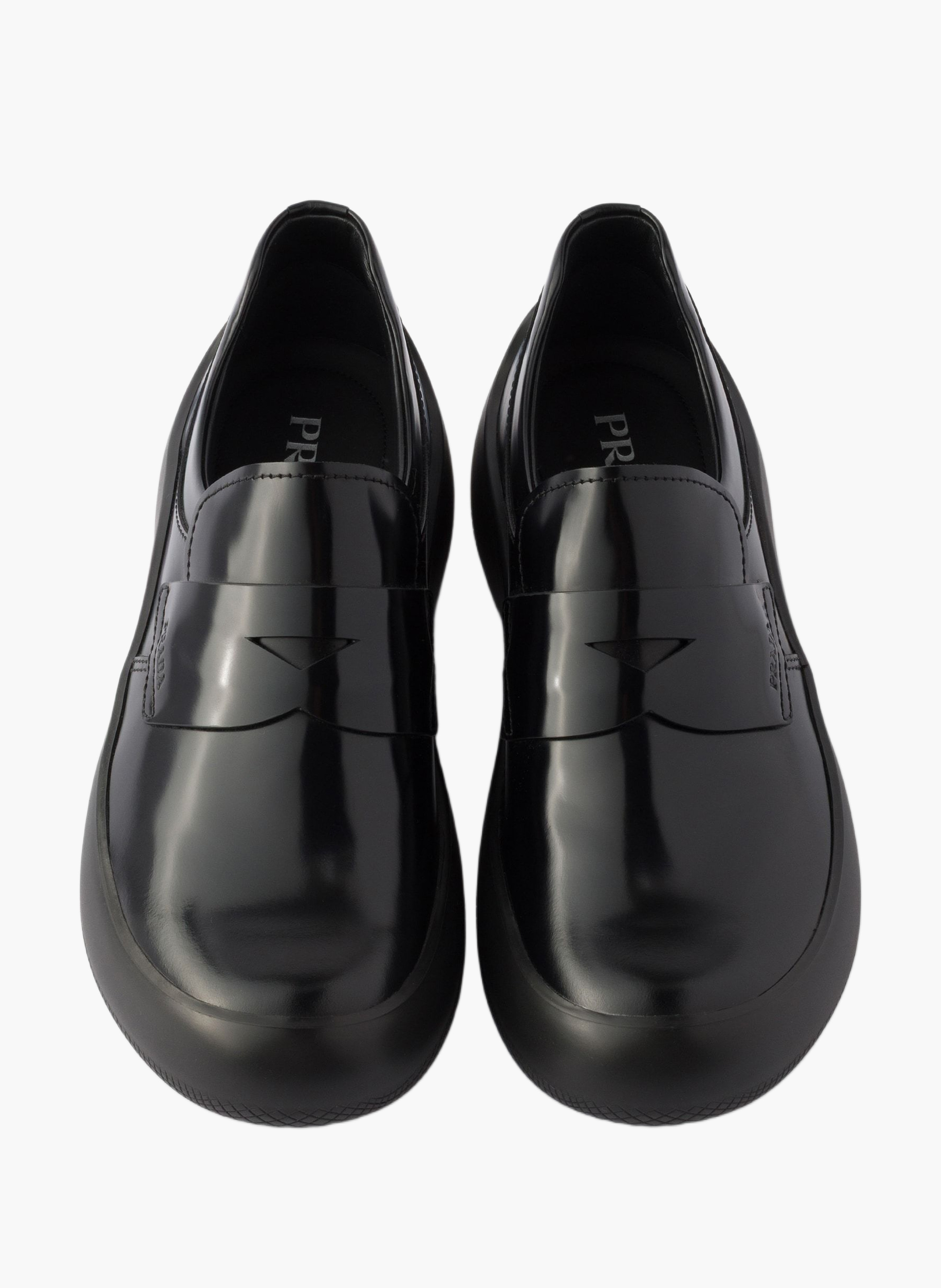Mocassins en cuir brossé PRADA Noir