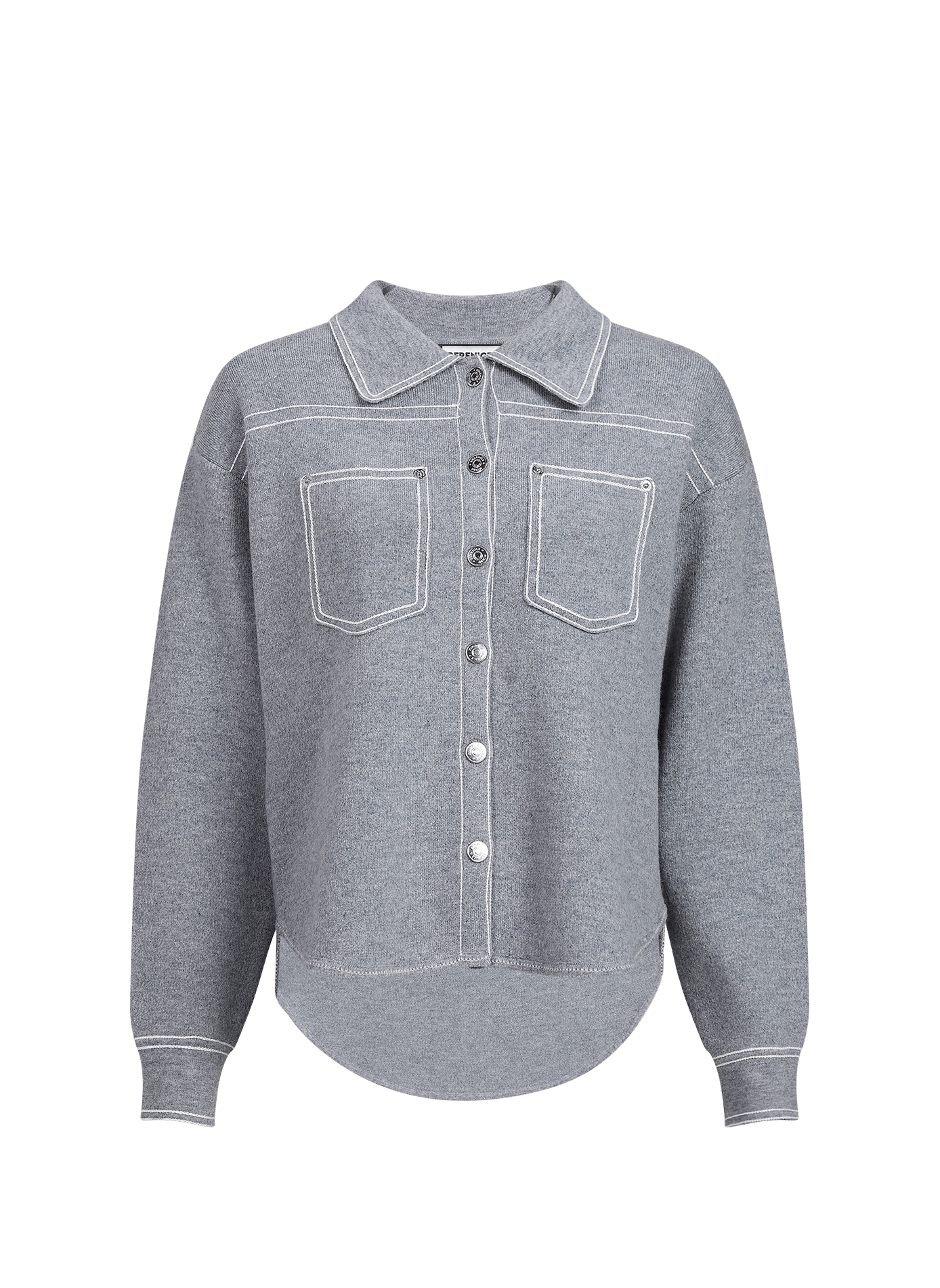 Oversized Mia wool cardigan BERENICE Grey