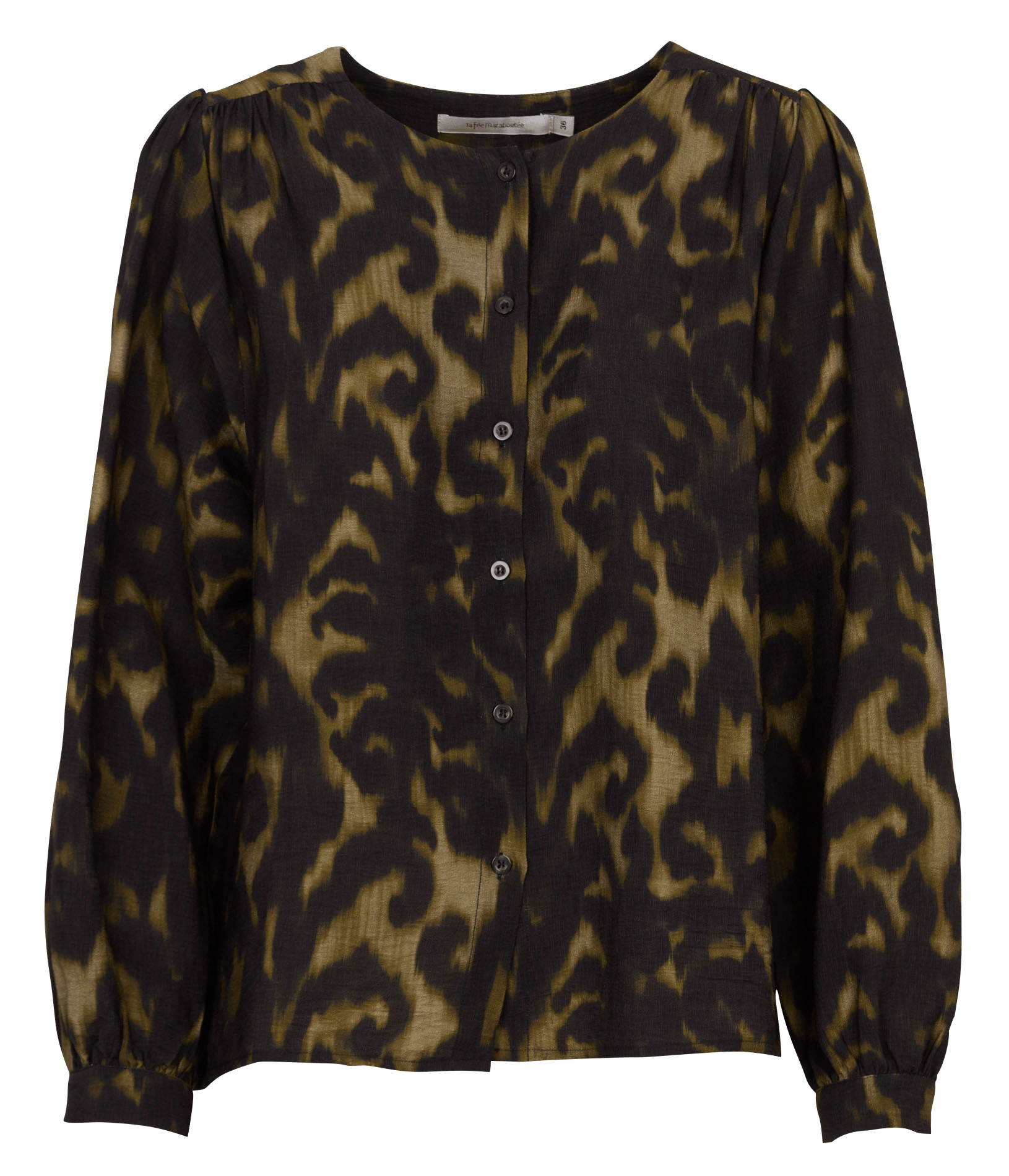 Rechte blouse met ronde hals en dierenprint LA FEE MARABOUTEE Groen