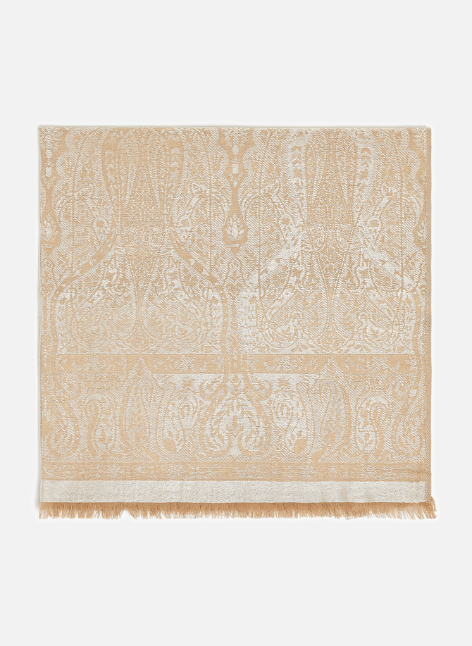 Palma jacquard stole in wool and silk PETRUSSE
