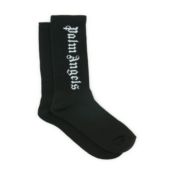 Palm Angels Cotton Socks With Logo In Black