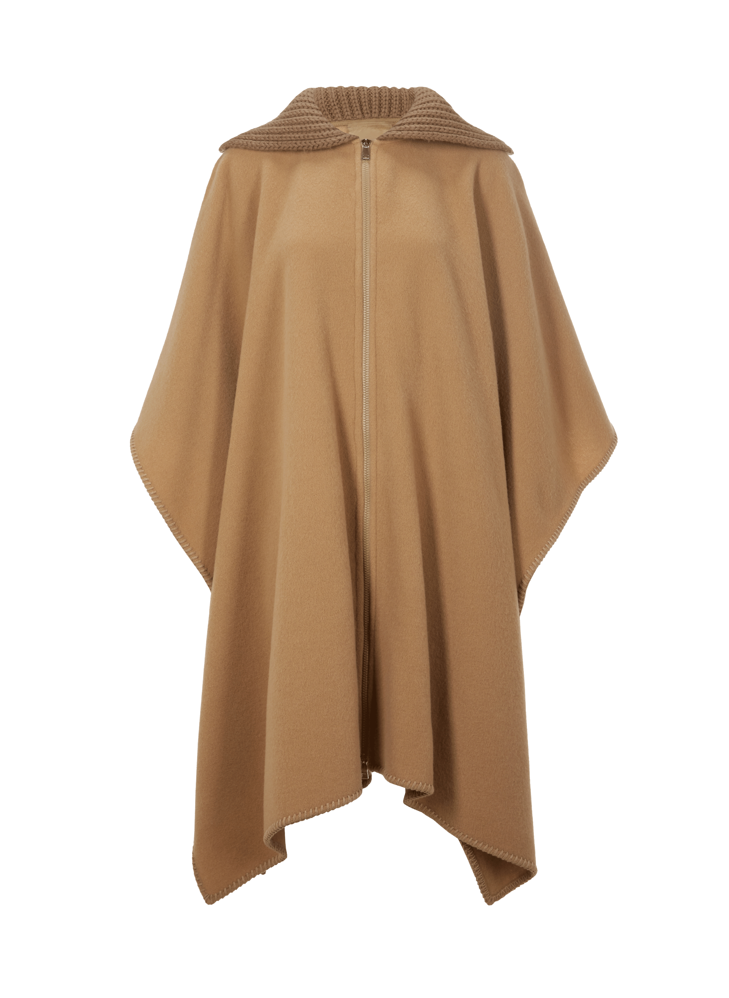 Cape à capuche en laine