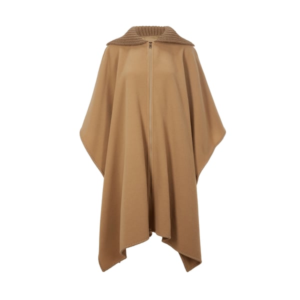 Cape à capuche en laine