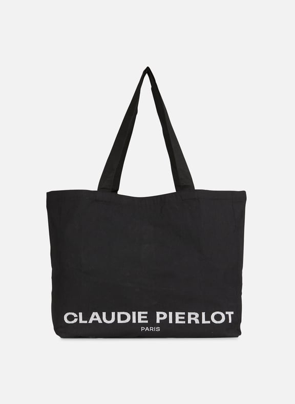 Sac cabas en coton recyclé Noir by CLAUDIE PIERLOT CLAUDIE PIERLOT Sac cabas en coton recyclé Noir