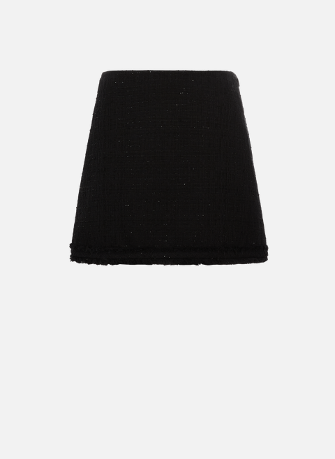 تنورة قصيرة من التويد باللون الأسود من فيرساتشي 