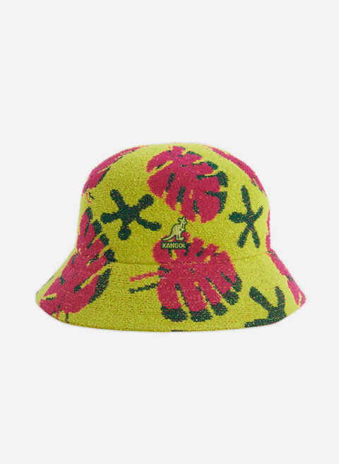 قبعة دلو منقوشة باللون الأصفرkangol 