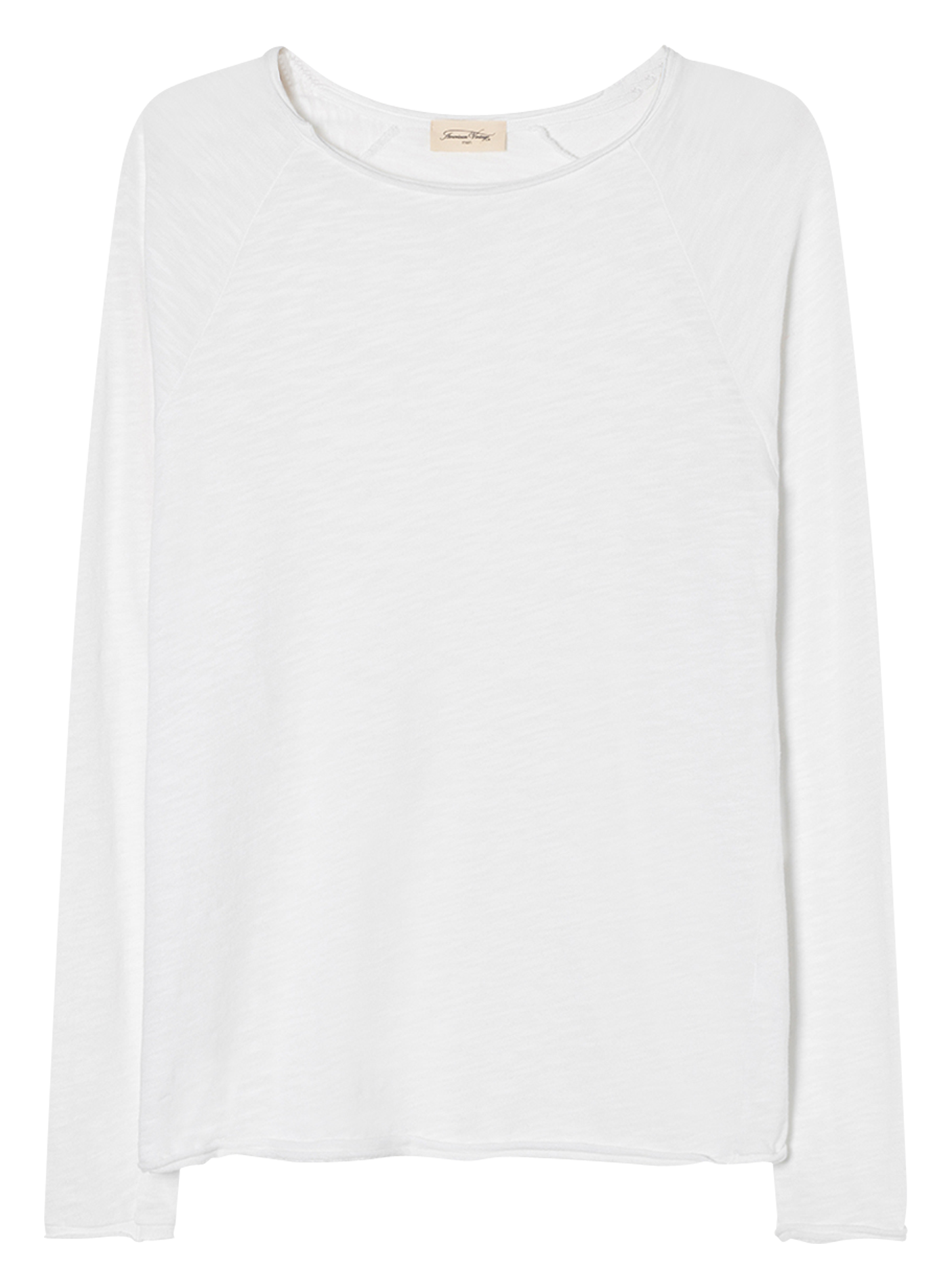 Tee-shirt col rond en coton flammé sonoma AMERICAN VINTAGE Blanc