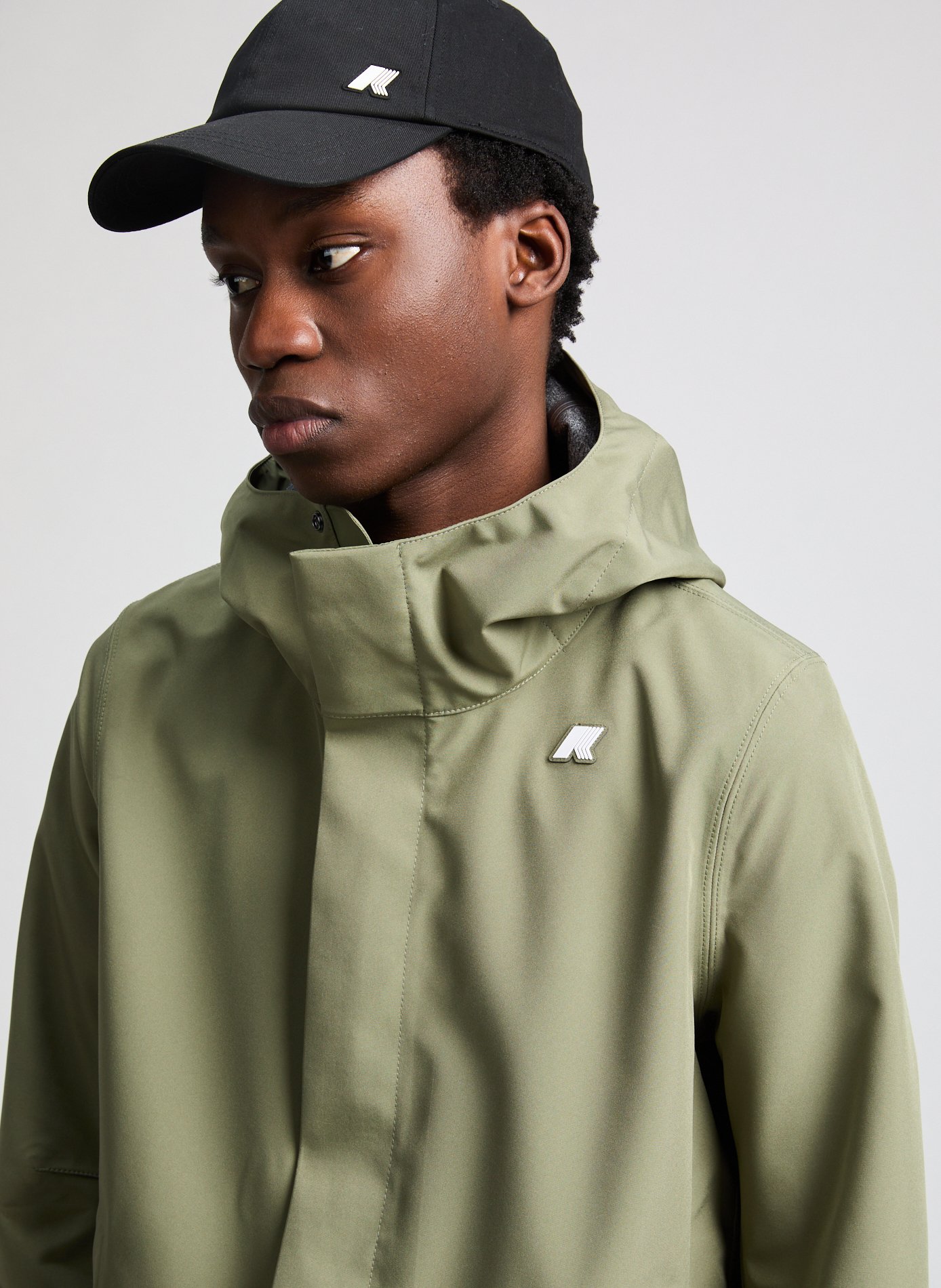 Veste droite à capuche  K-WAY Vert