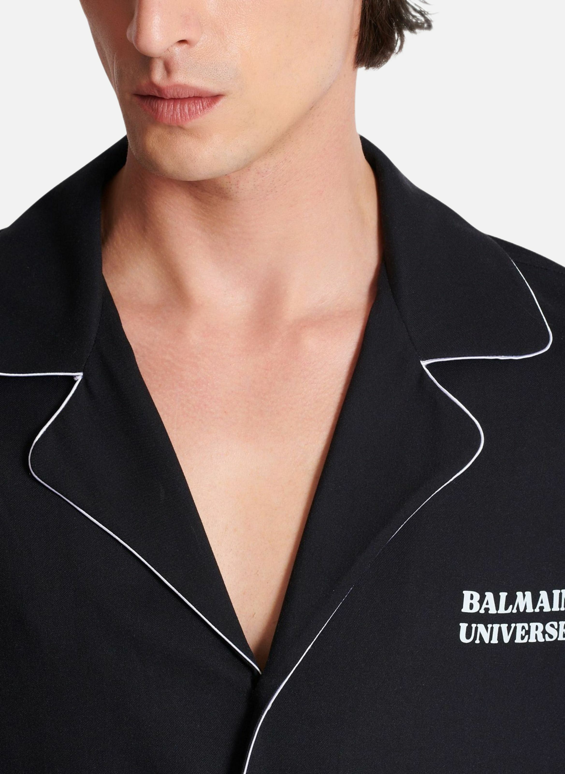 Chemise pyjama imprimée motif 9 planètes BALMAIN Noir