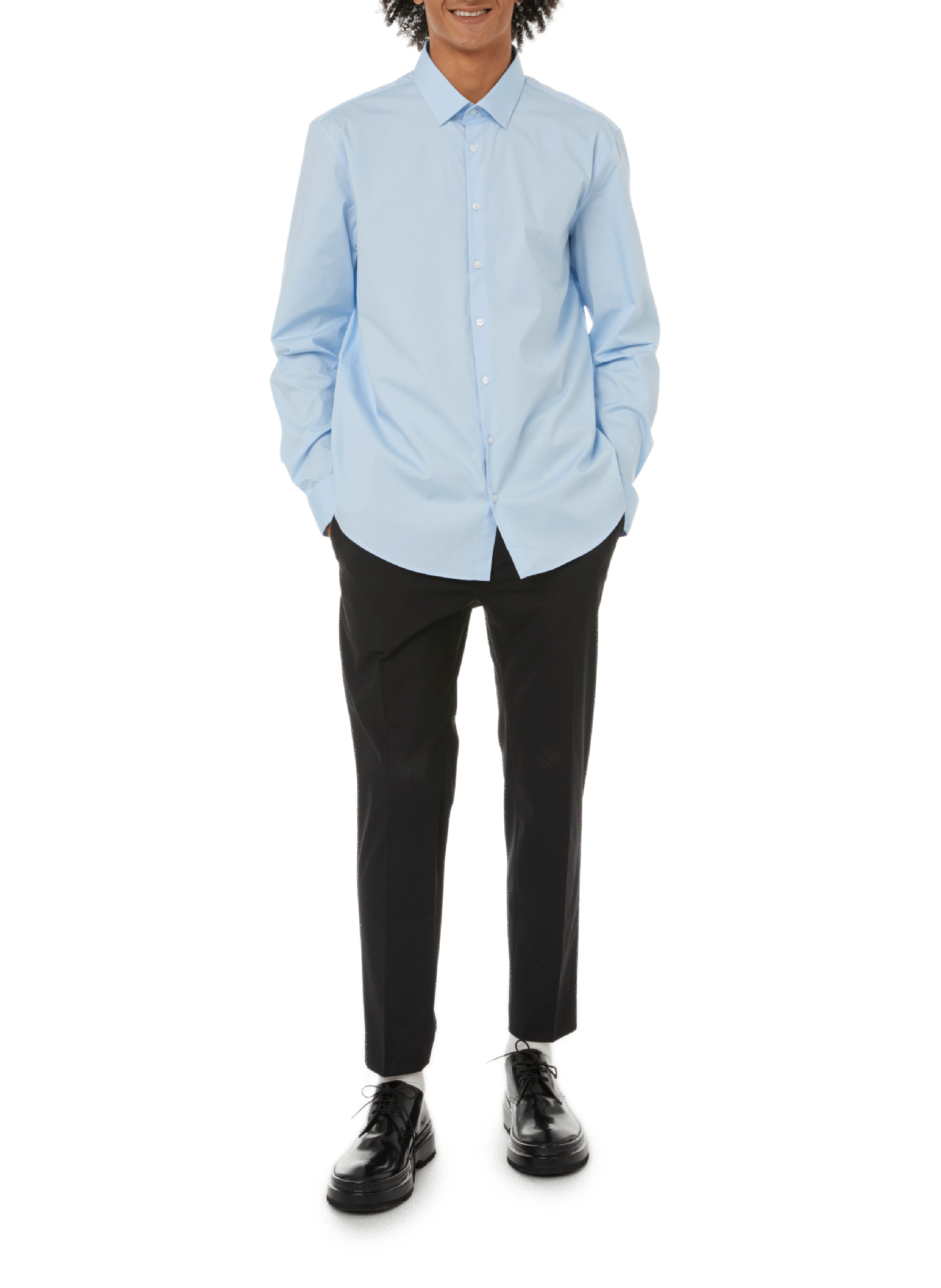 Chemise slim en coton CALVIN KLEIN Bleu