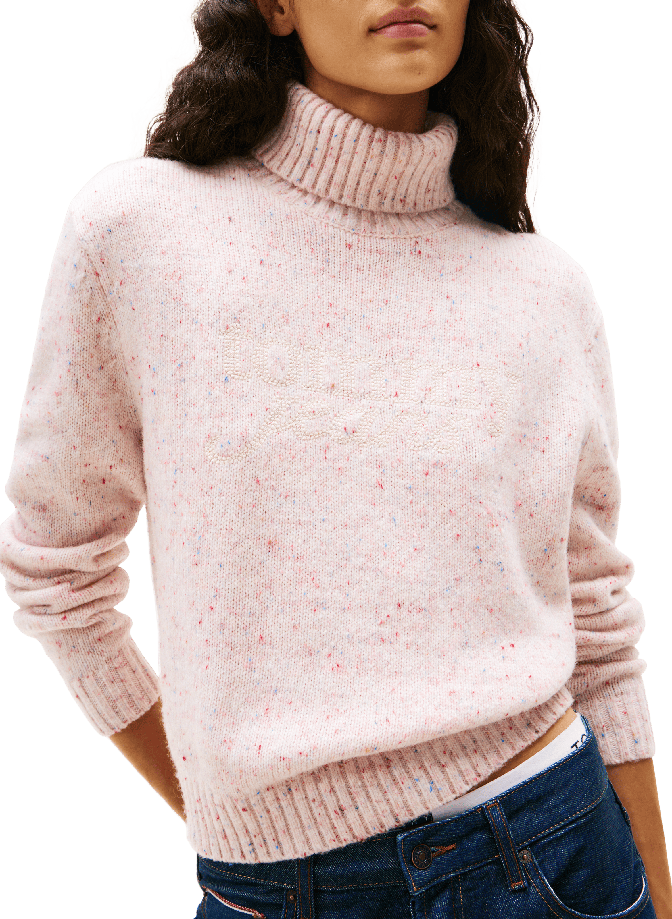 Polka dot turtleneck TOMMY HILFIGER Beige