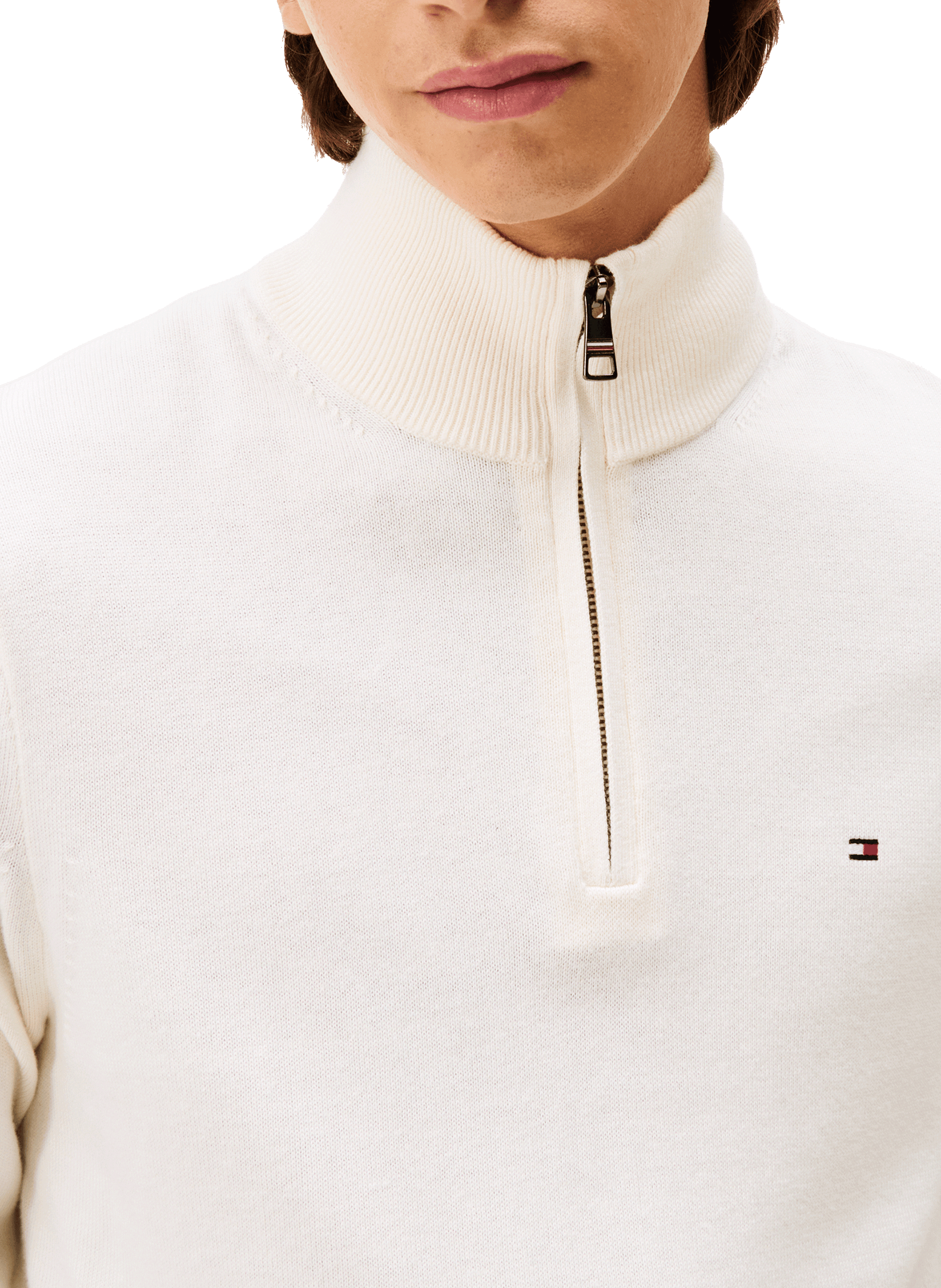 Funnel neck half-zip jumper TOMMY HILFIGER Beige