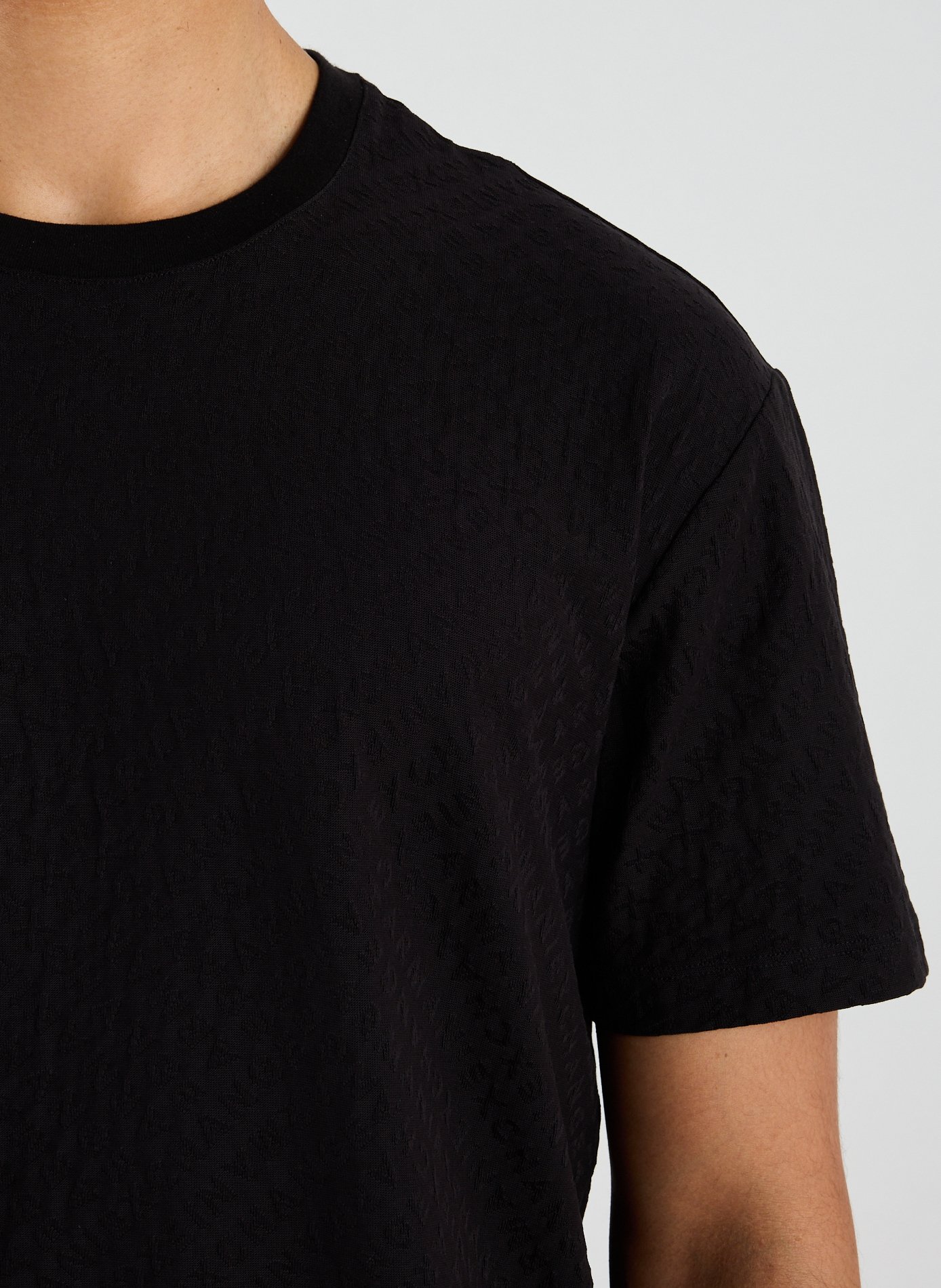 Jacquard straight t-shirt ARMANI EXCHANGE Black