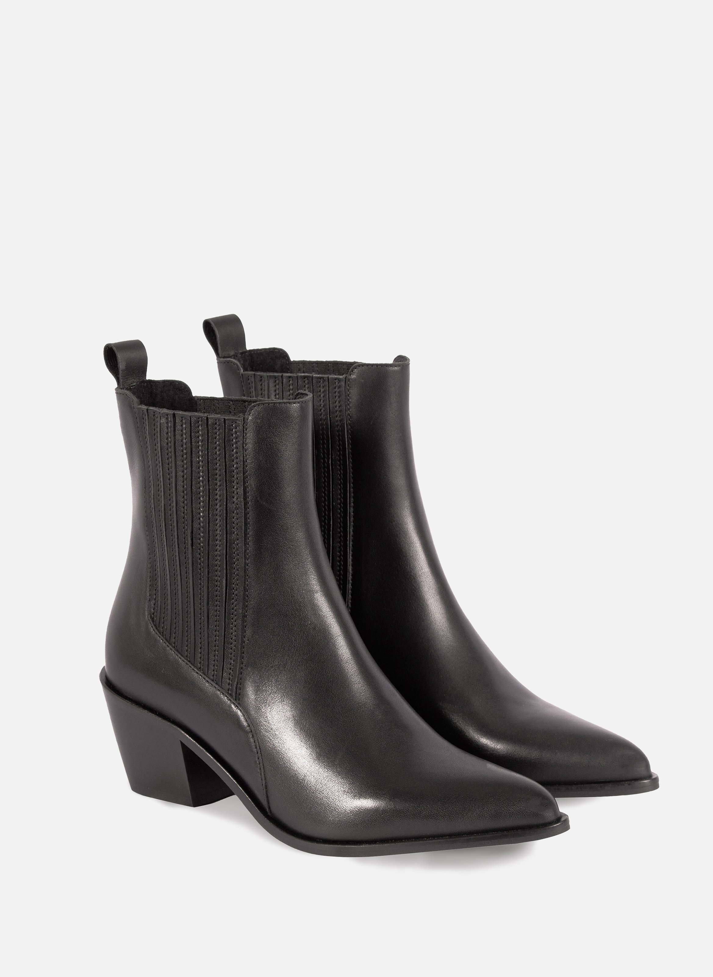 Bottines santiag cuir JULES & JENN Noir