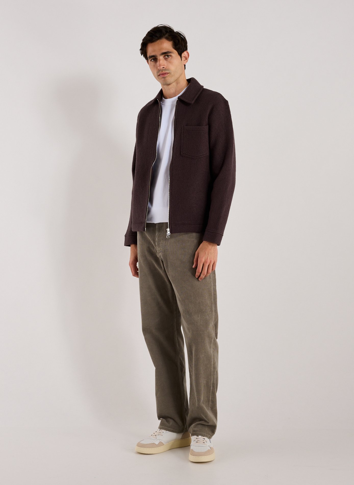 Pantalon droit en velours côtelé en coton SAMSOE SAMSOE Gris