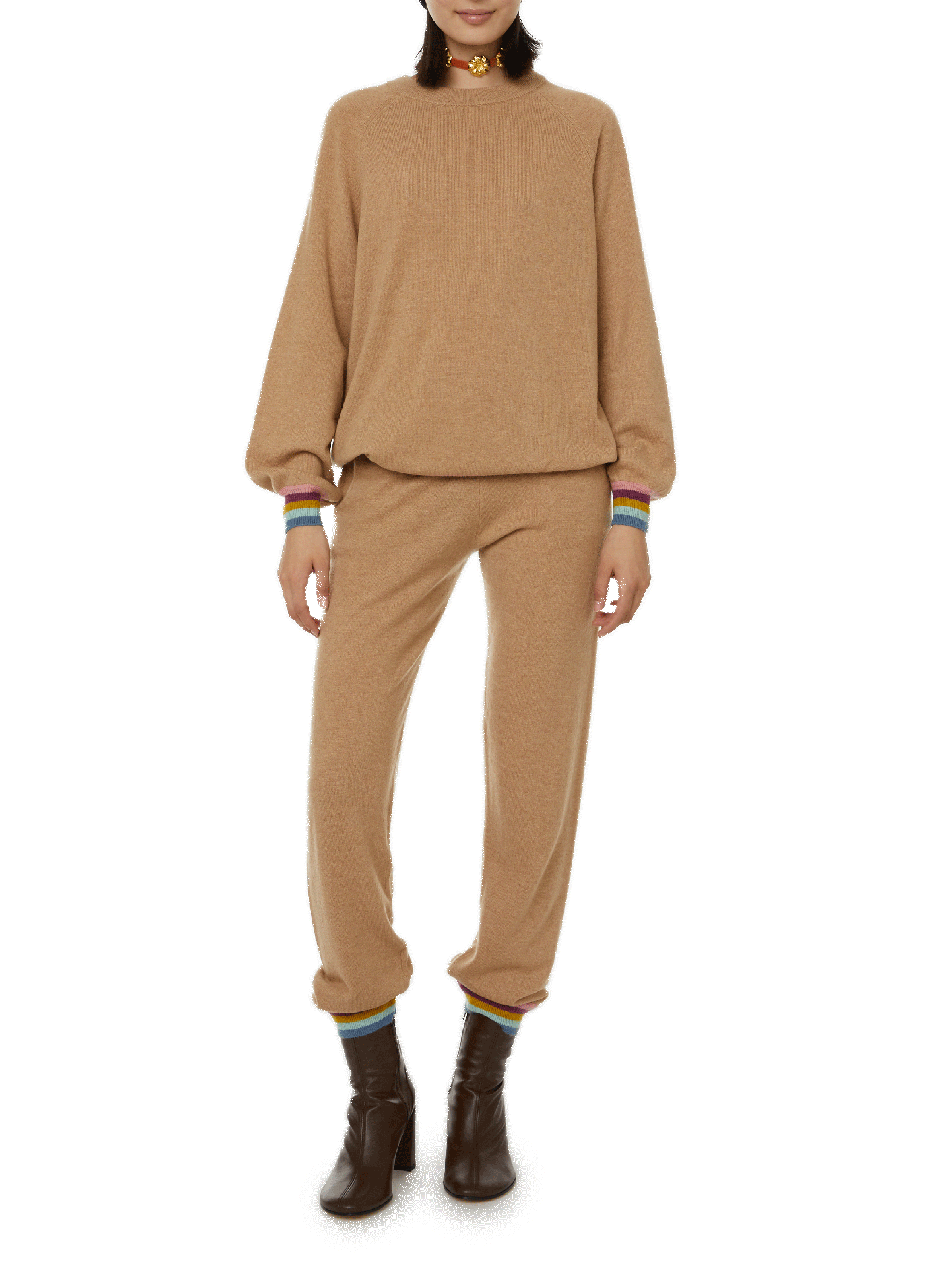 Choker necklace with flowers DESTREE Orange