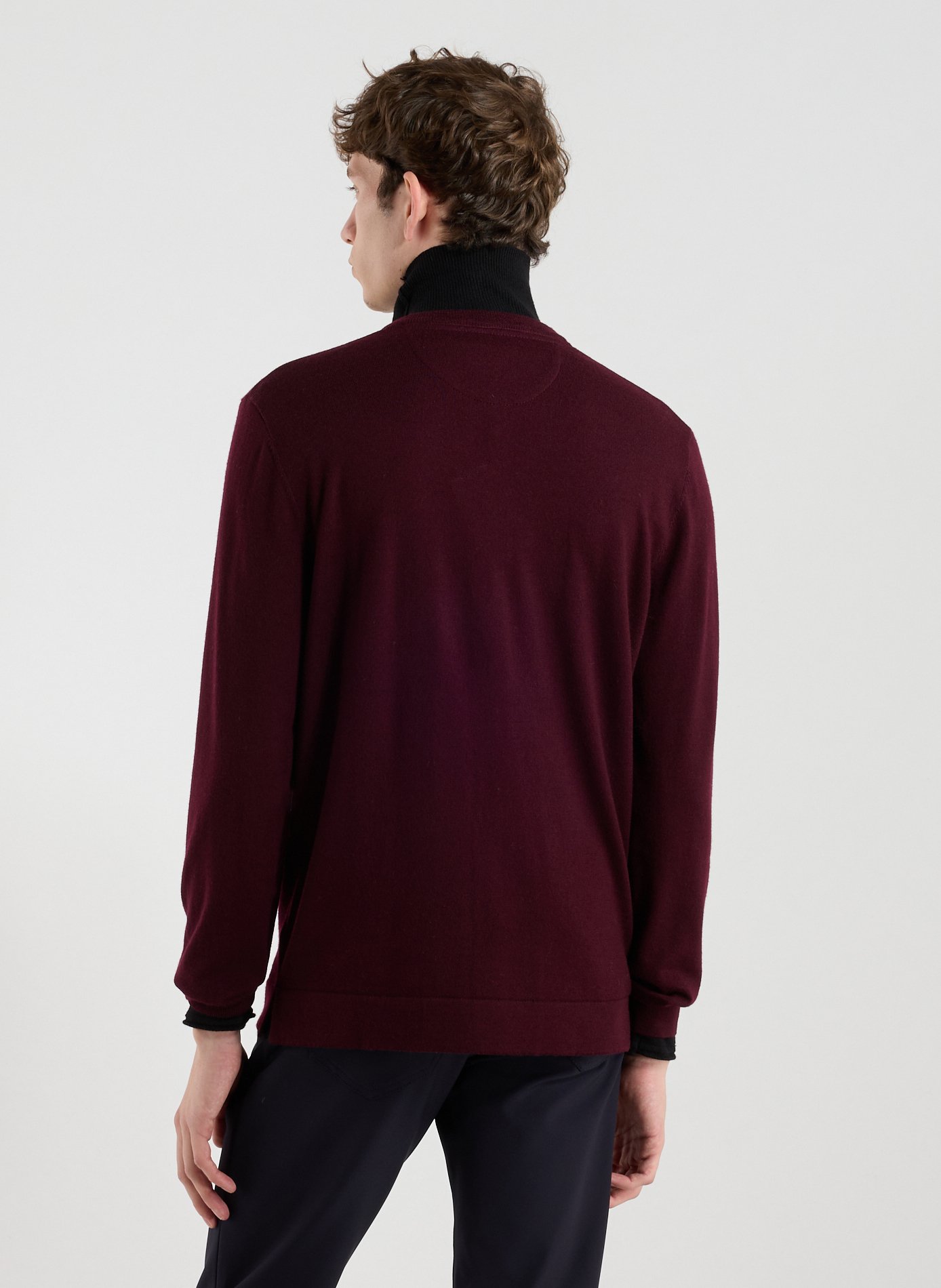 Pull col rond en laine EDEN PARK Rouge