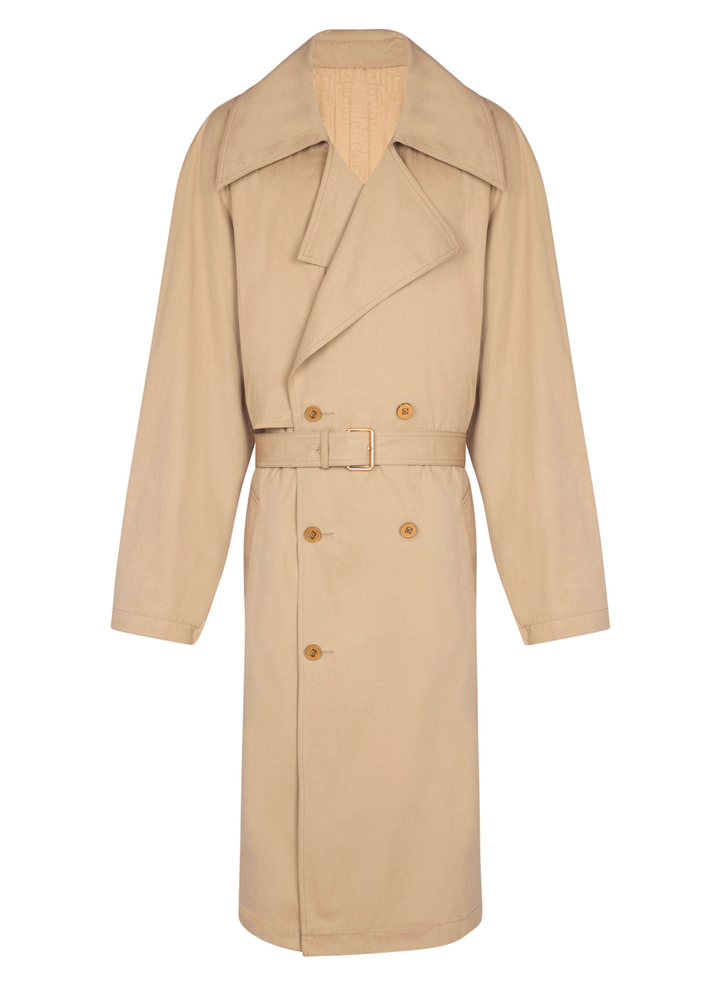 Trench en toile de coton BALMAIN Beige