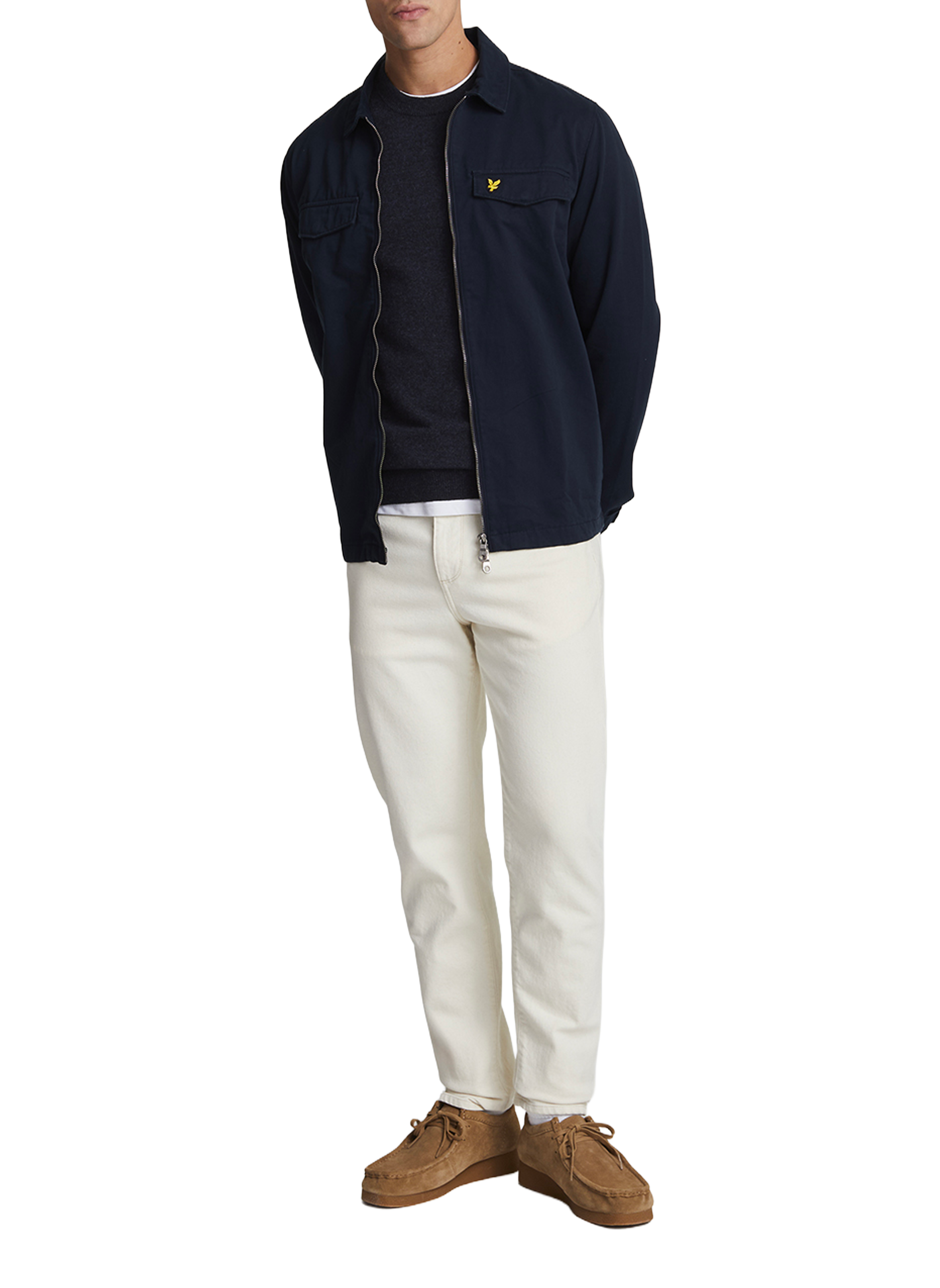 Pull à col rond en laine vierge mélangée LYLE & SCOTT Bleu