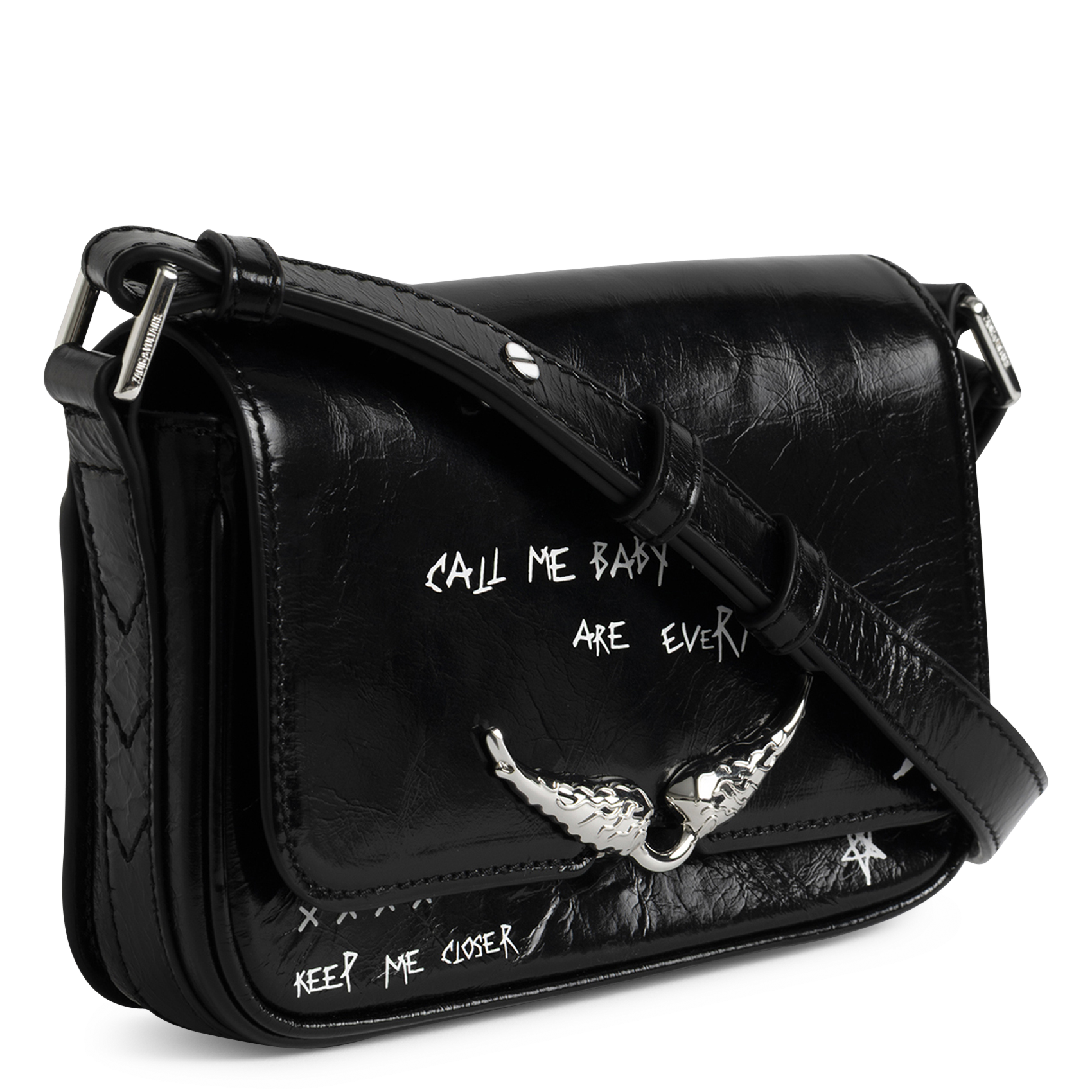 Sac bandoulière en cuir le zazi ZADIG&VOLTAIRE Noir