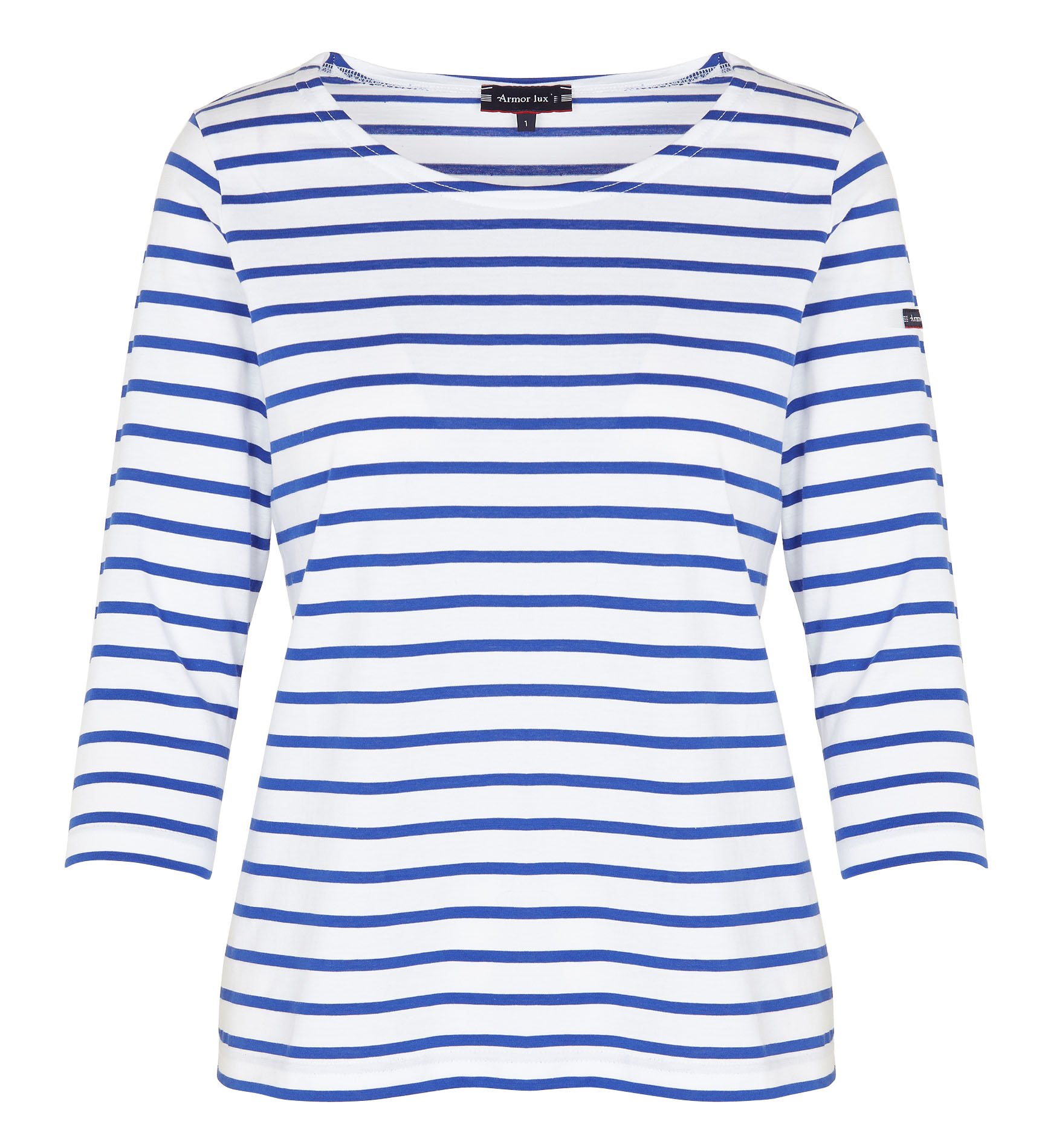 Tee-shirt droit col rond en coton ARMOR-LUX Blanc