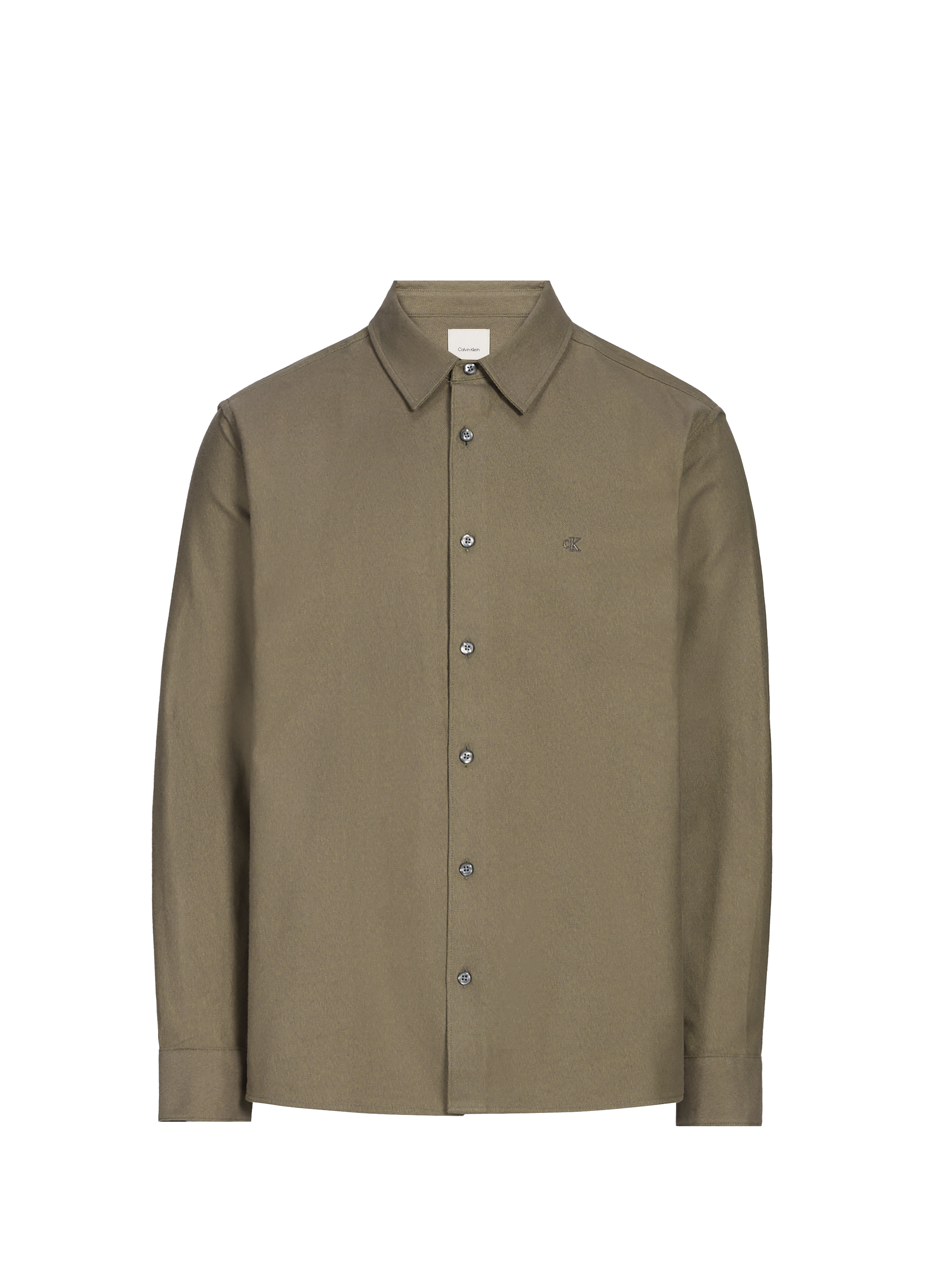 Chemise regular fit en coton CALVIN KLEIN Kaki