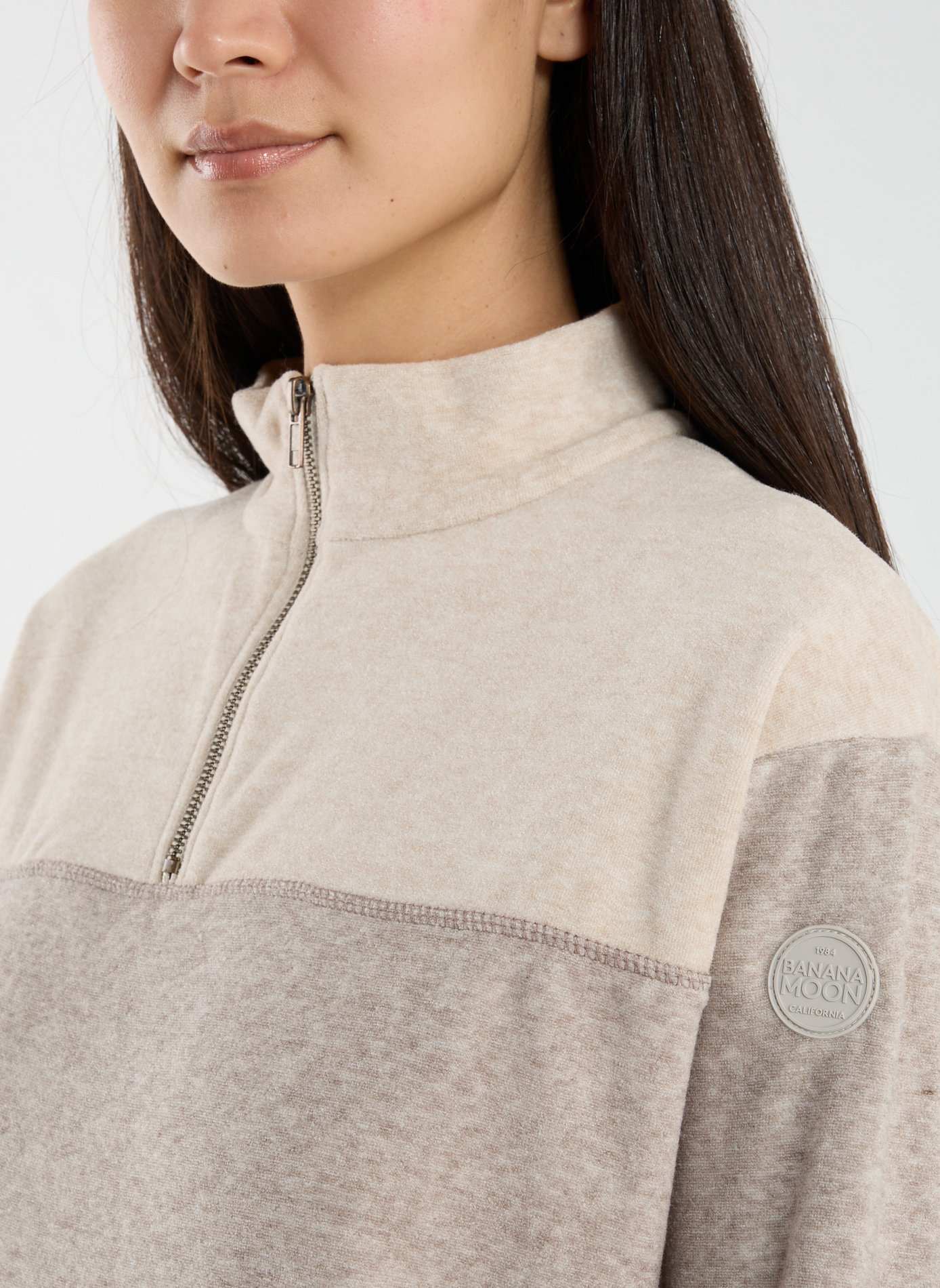Oversized zip-up sweatshirt BANANA MOON Brown