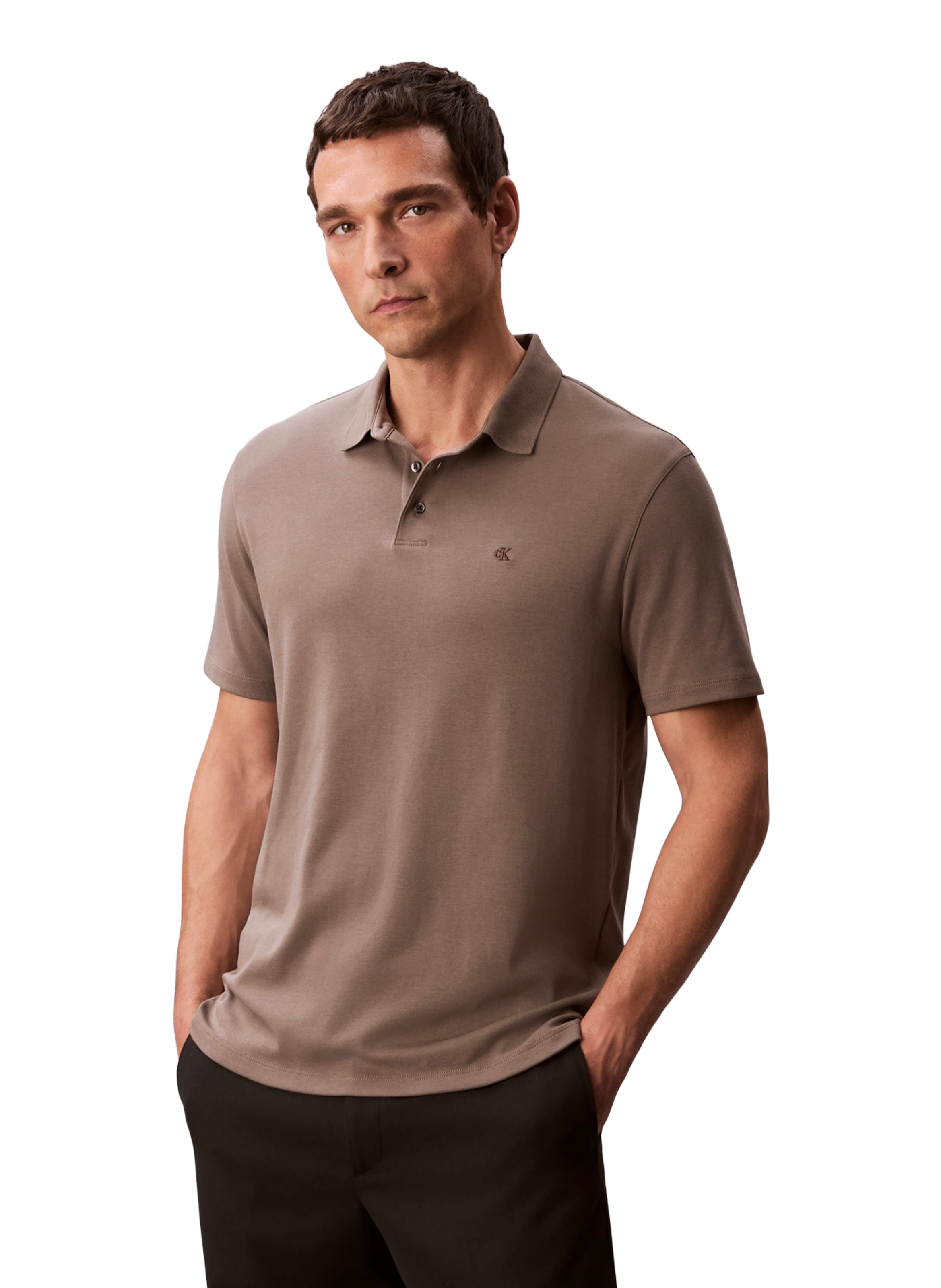 CALVIN KLEIN Polo en coton Marron