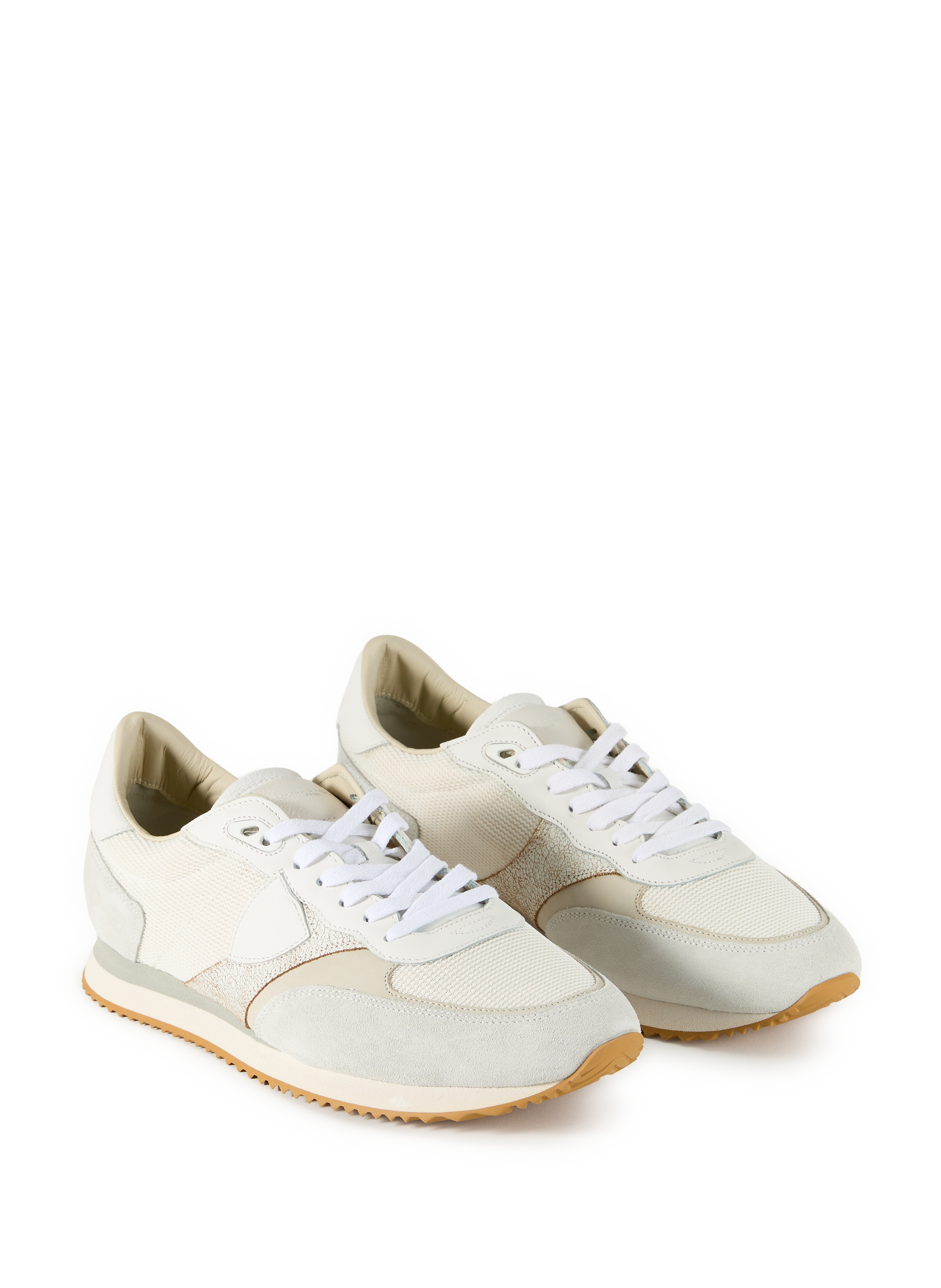 Blville leather and mixed cotton sneakers PHILIPPE MODEL White