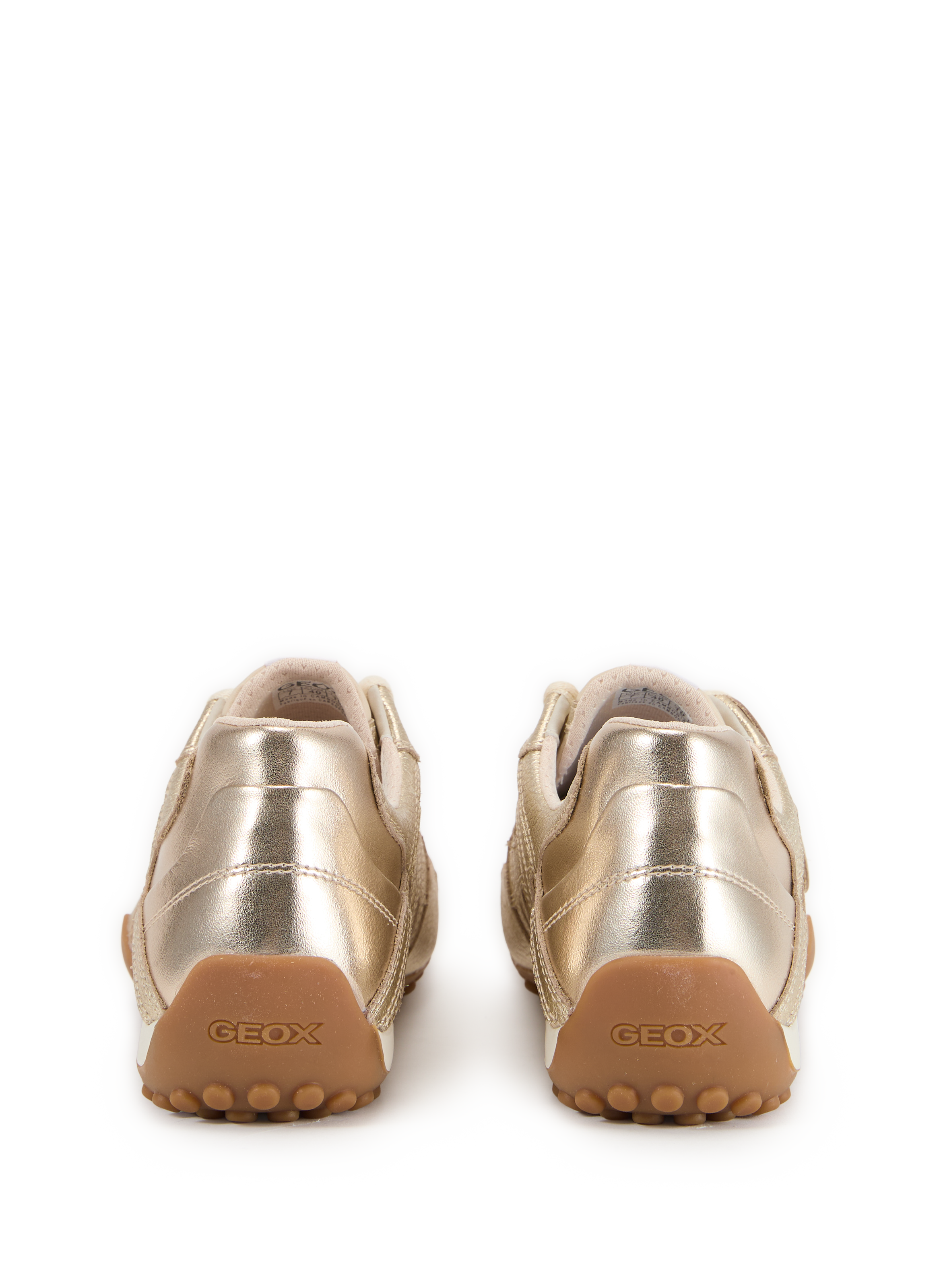 Baskets basses Snake en cuir métallisé GEOX Doré