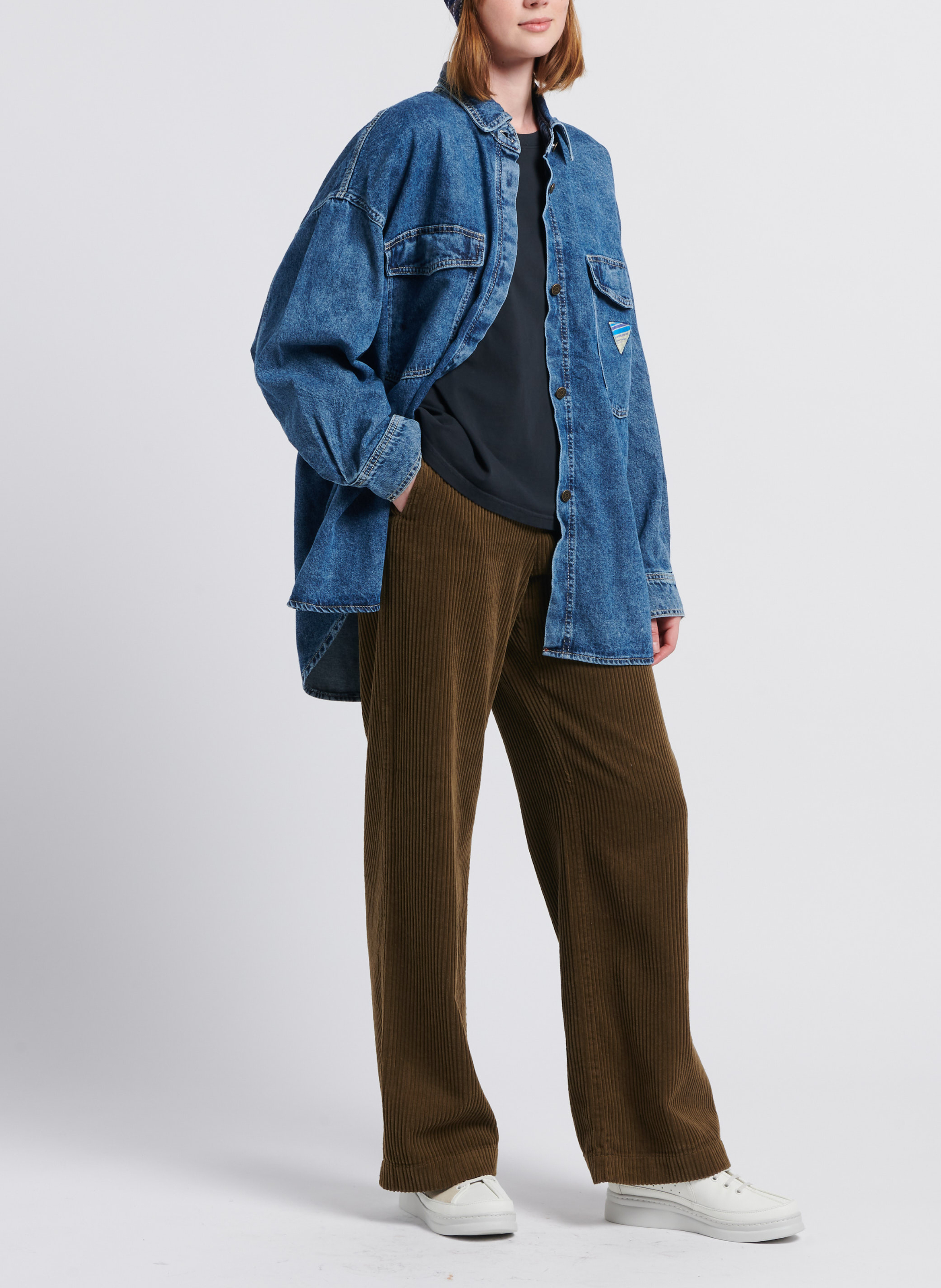 Tee-shirt ample col rond en coton fizvalley AMERICAN VINTAGE Noir