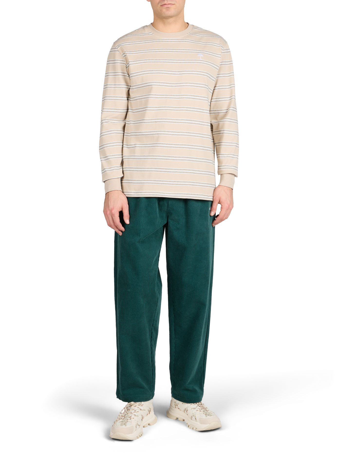 Pantalon ample velours côtelé en coton HELAS CAPS Vert