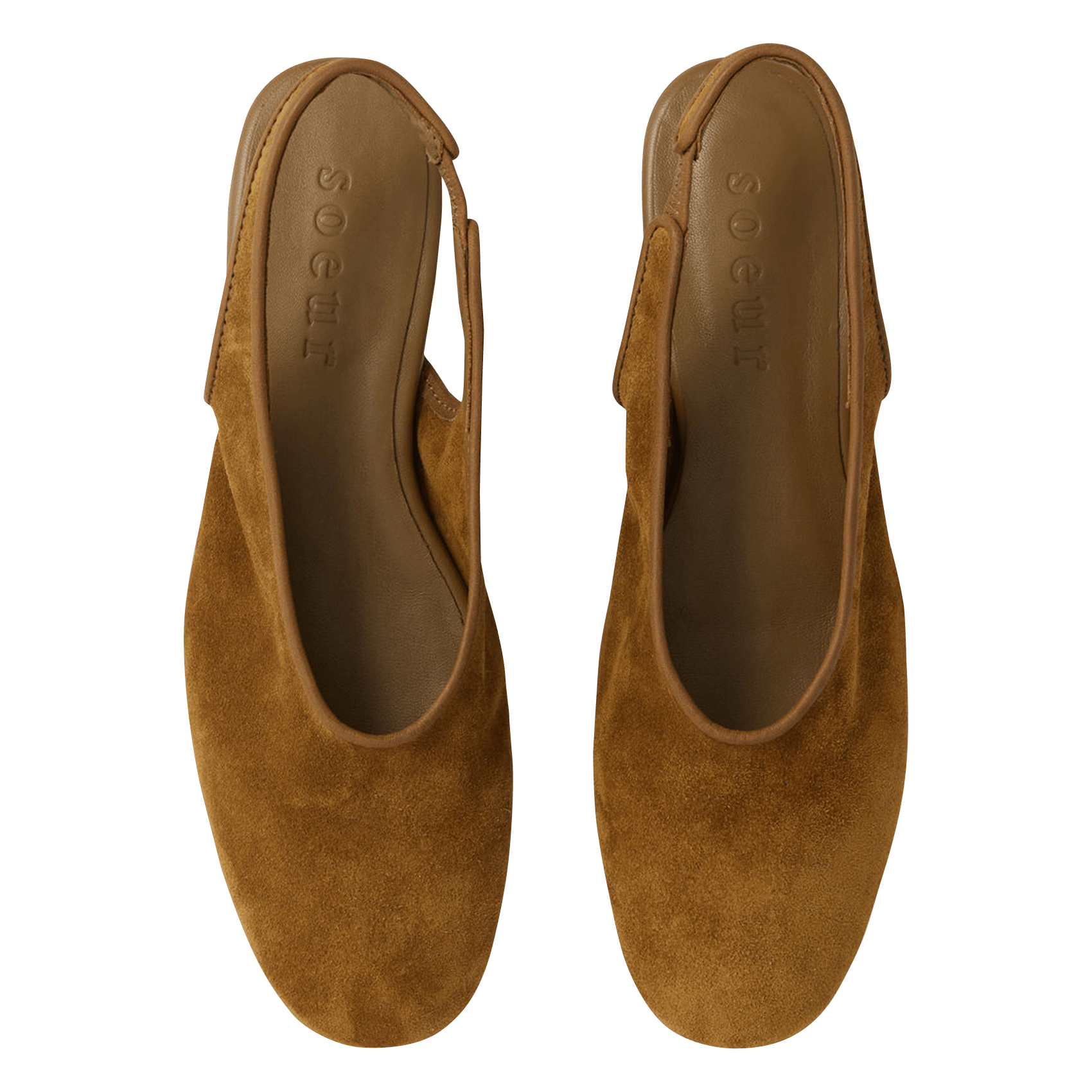 Ballerines slingbacks en cuir velours emmett SOEUR Marron