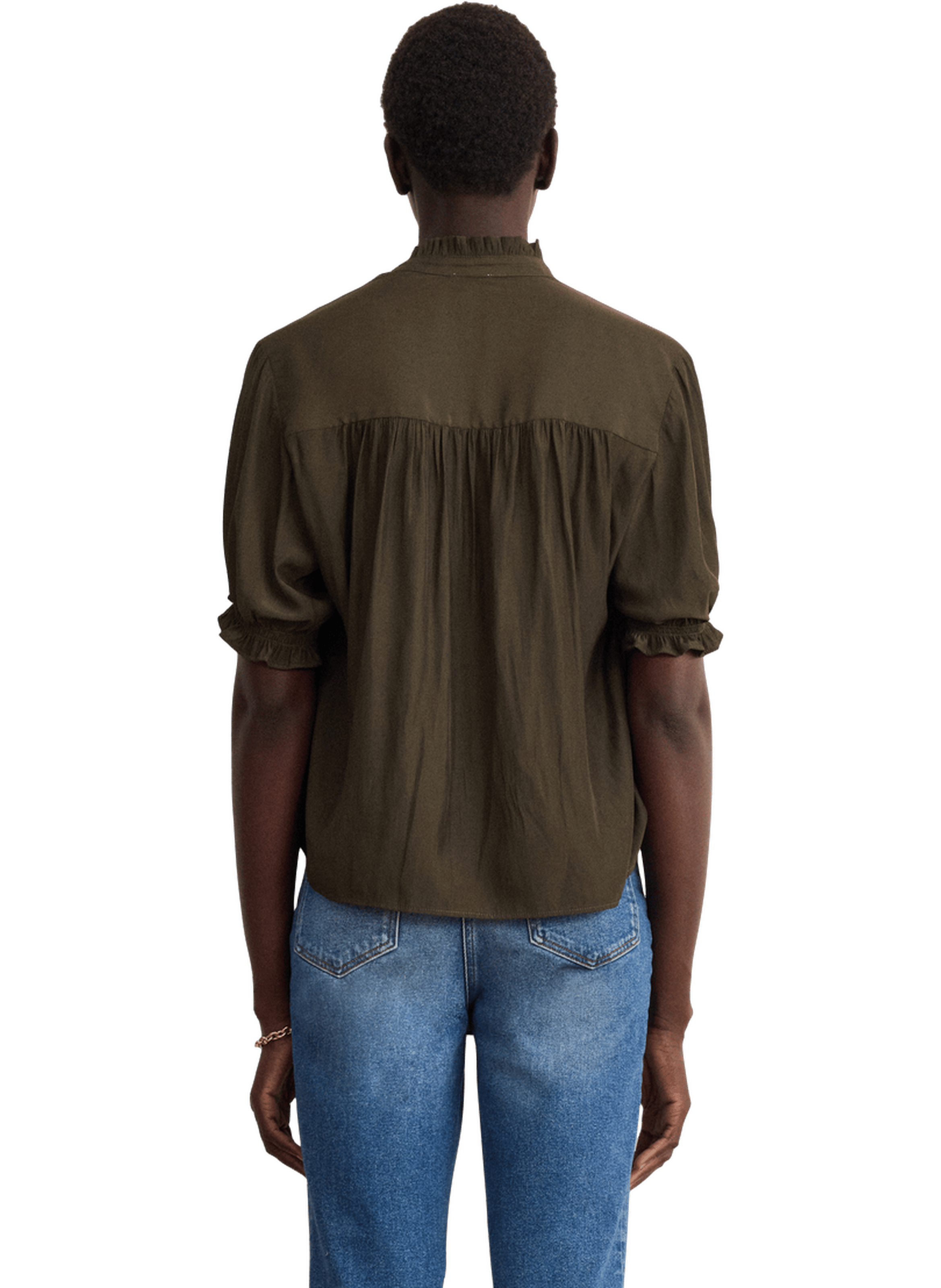 Blouse fluide à volants - coraline PABLO Marron