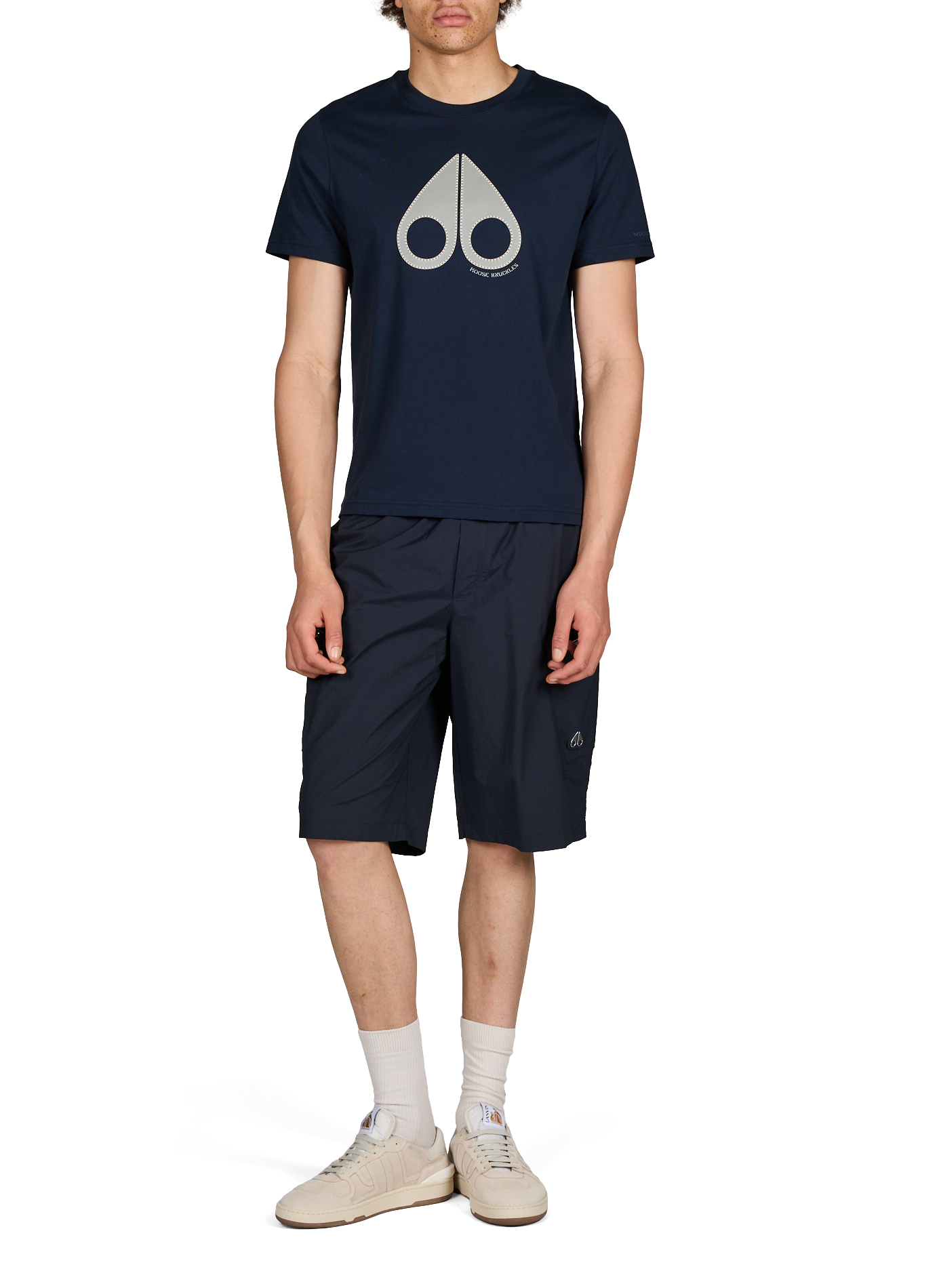 T-shirt à logo en coton MOOSE KNUCKLES Bleu