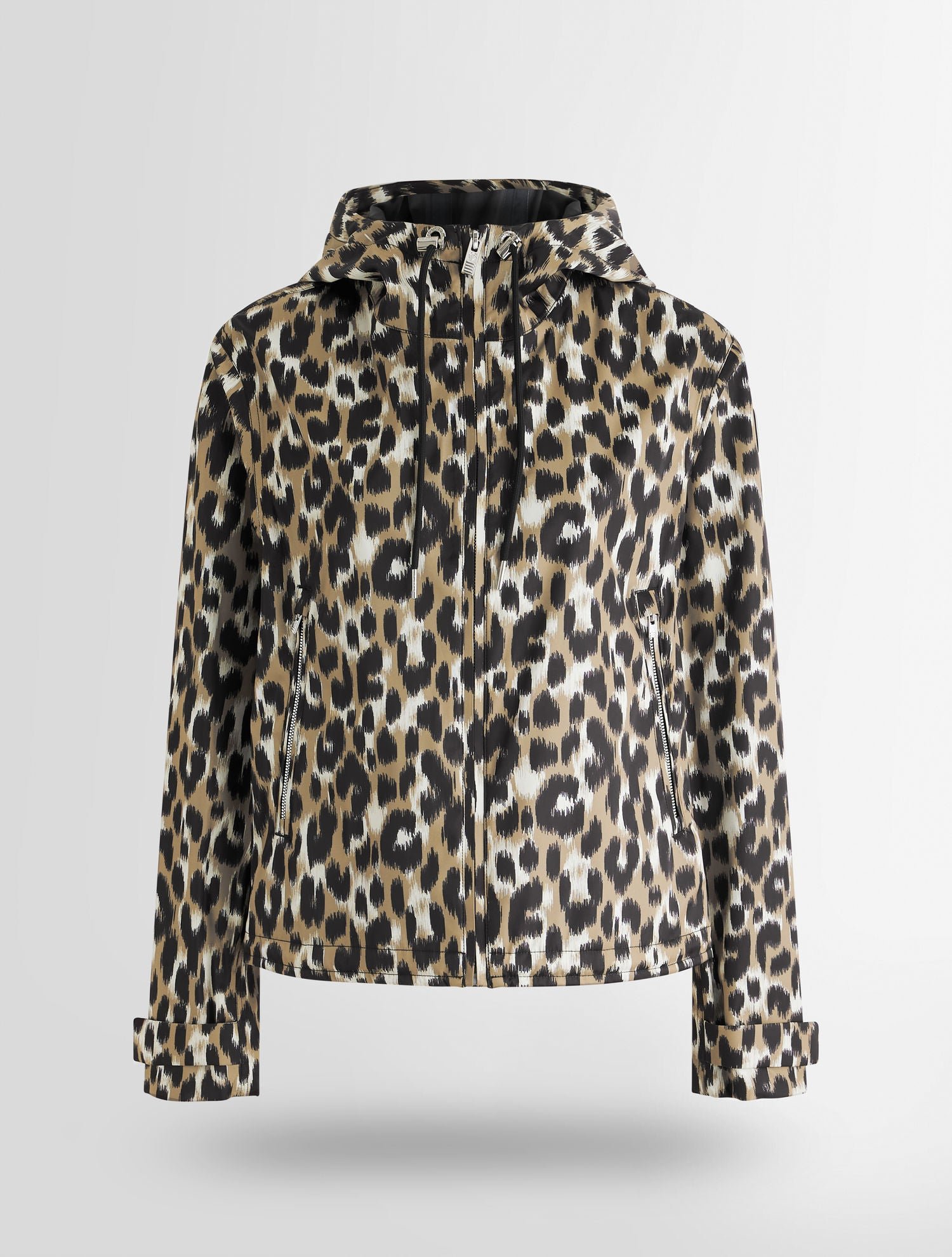 Blouson kasima leopard col capuche coupe regular FUSALP Beige