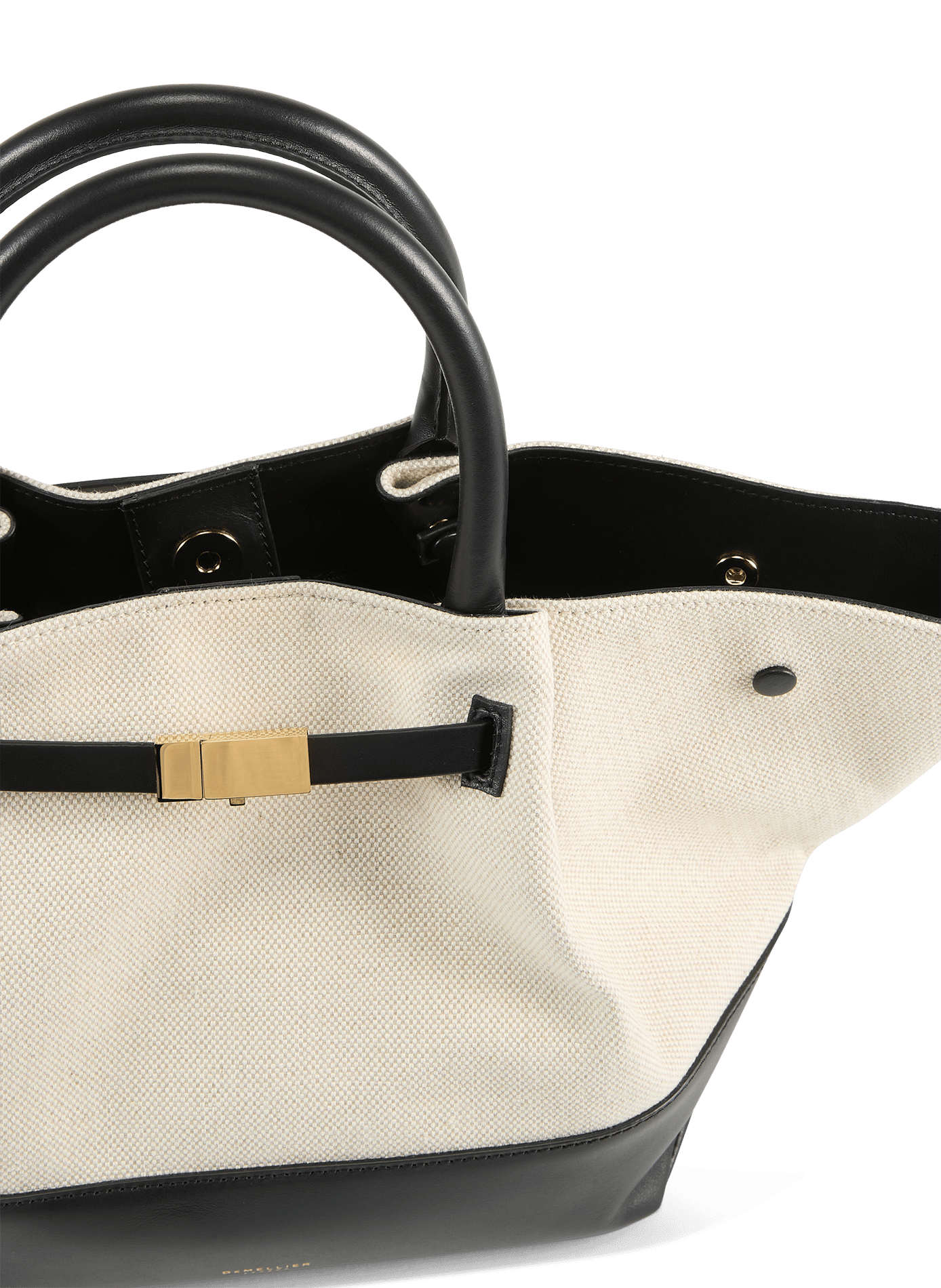 Midi New York Handtasche aus Raffia DEMELLIER LONDON Beige