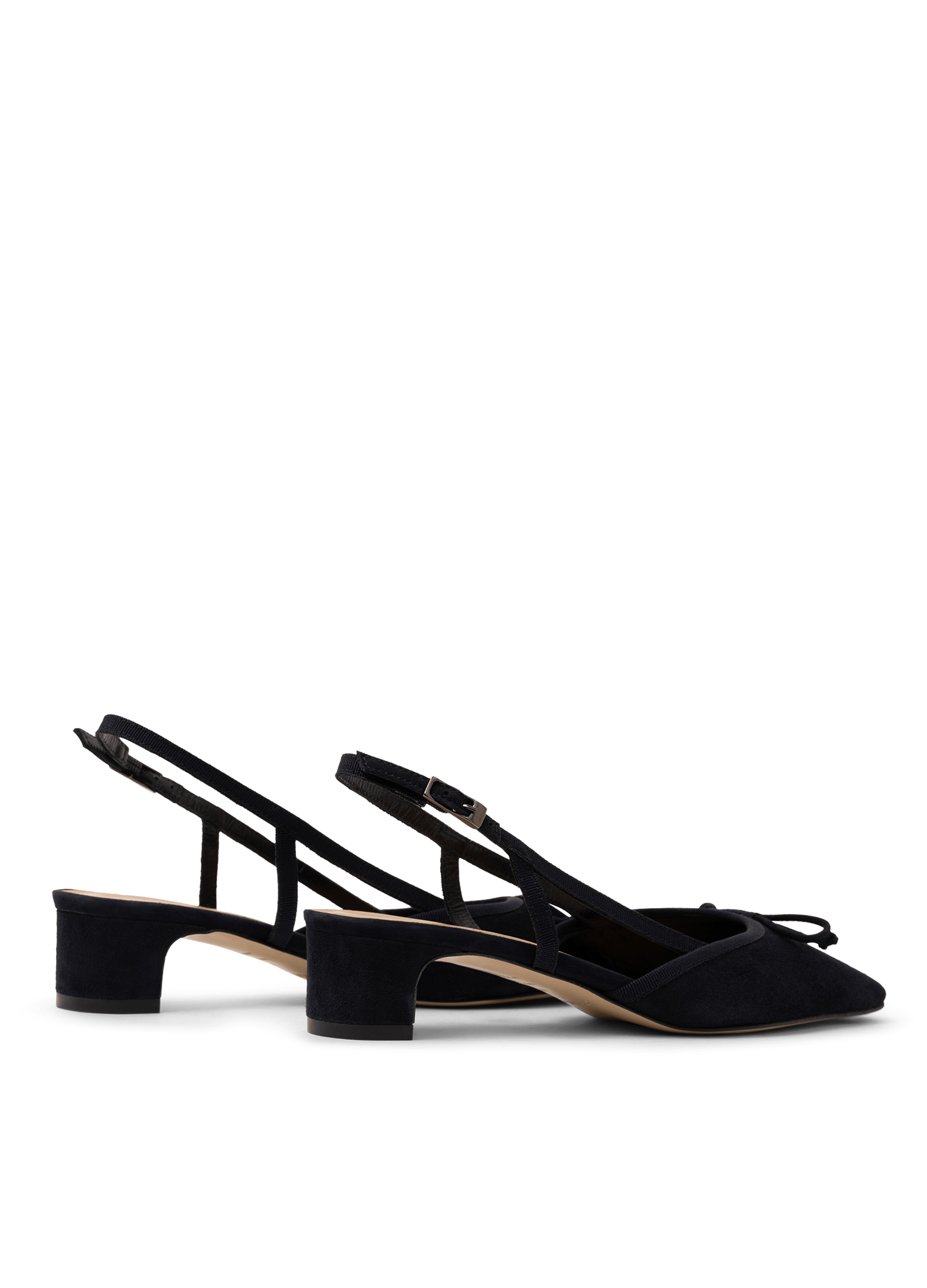 Sling back agata en chevre velours PARALLELE Bleu