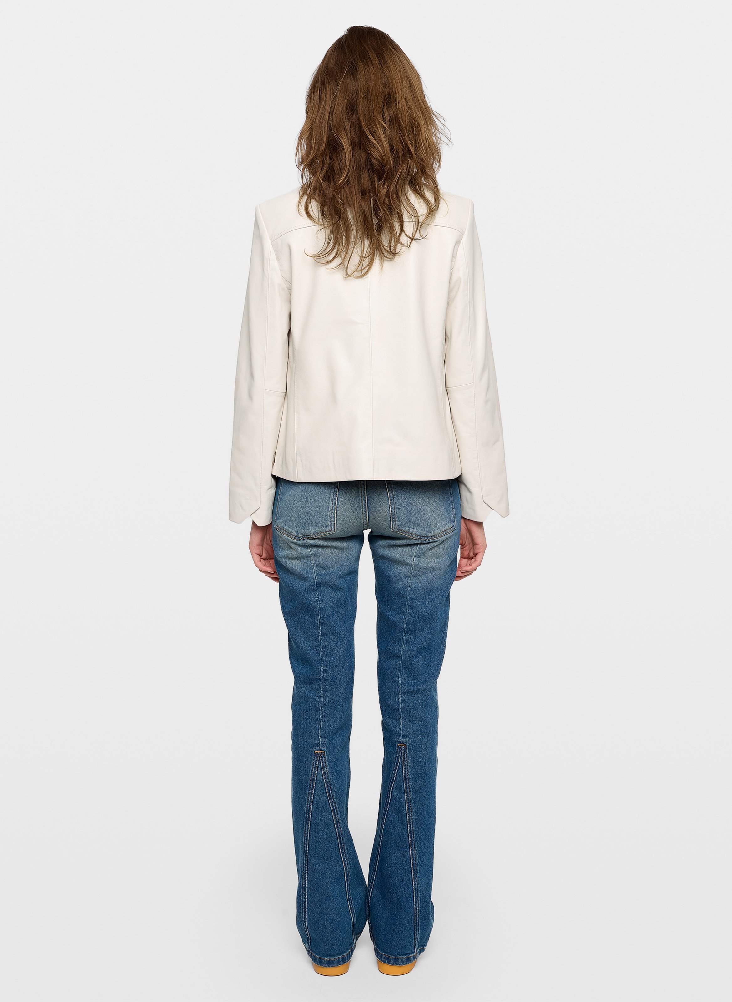 Veste col classique en cuir liamys ZADIG&VOLTAIRE Blanc