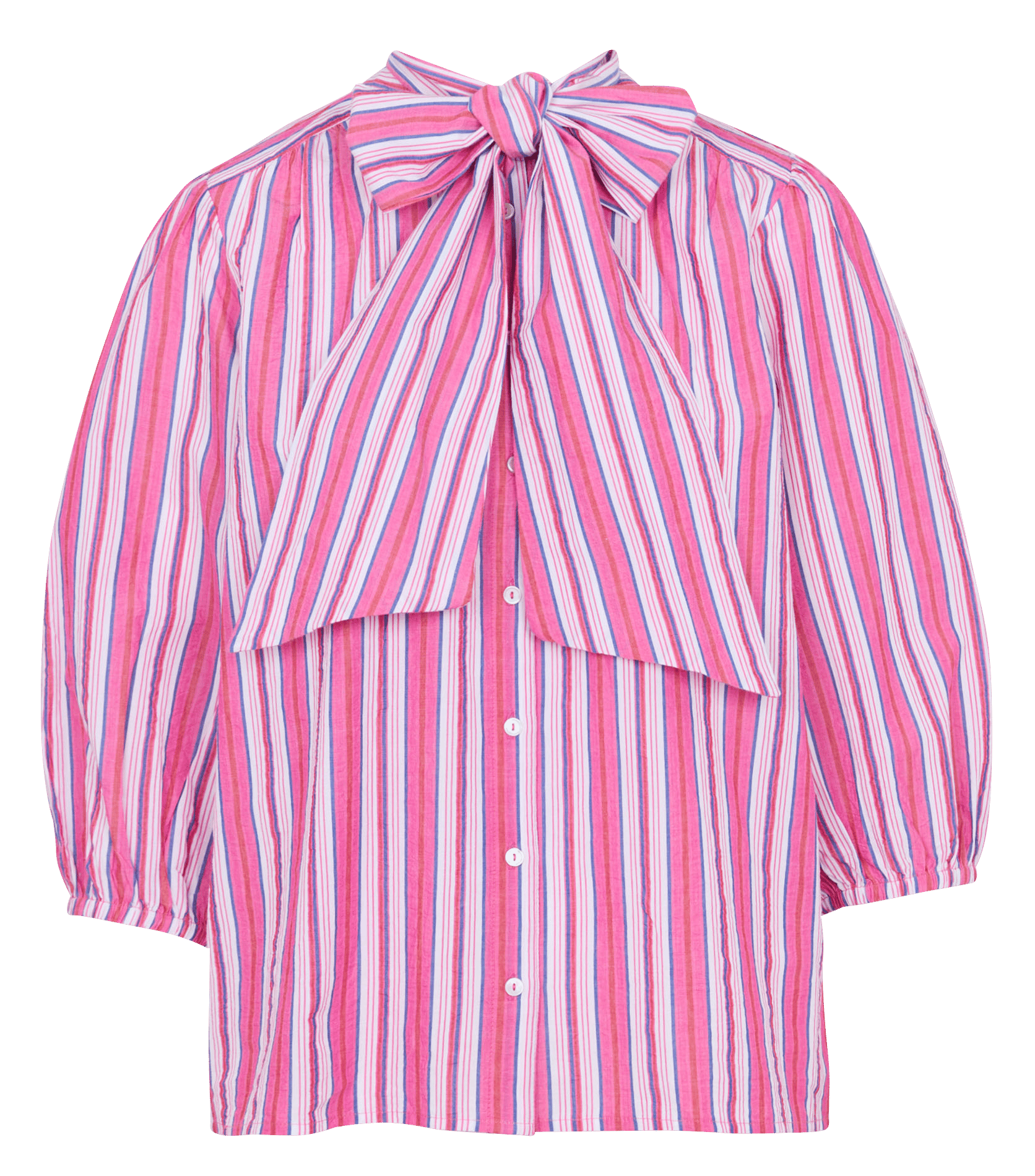 Blouse à rayures col rond domitille Rose