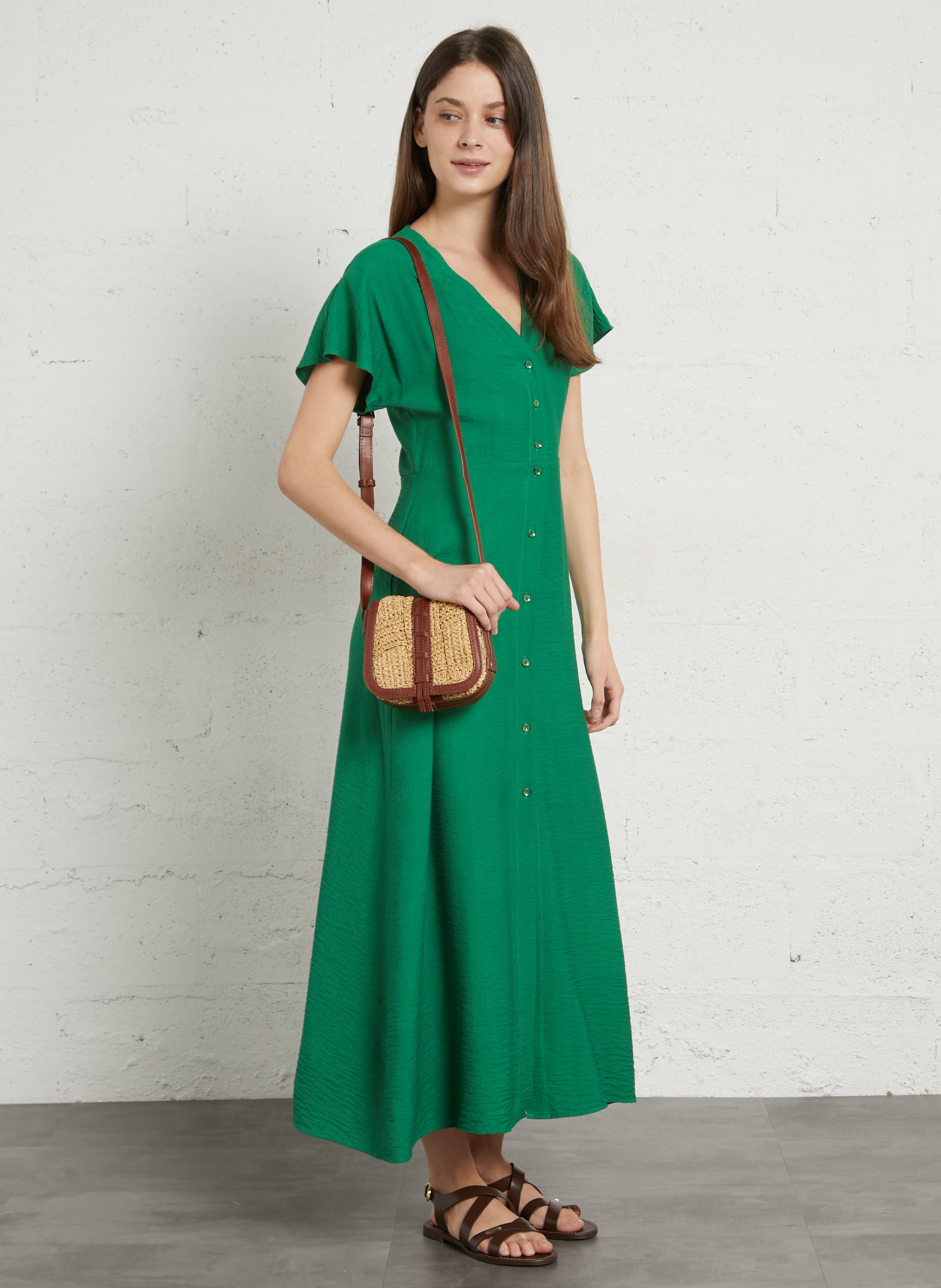 Sac badoulière en cuir lucien mini MAISON 123 Blanc