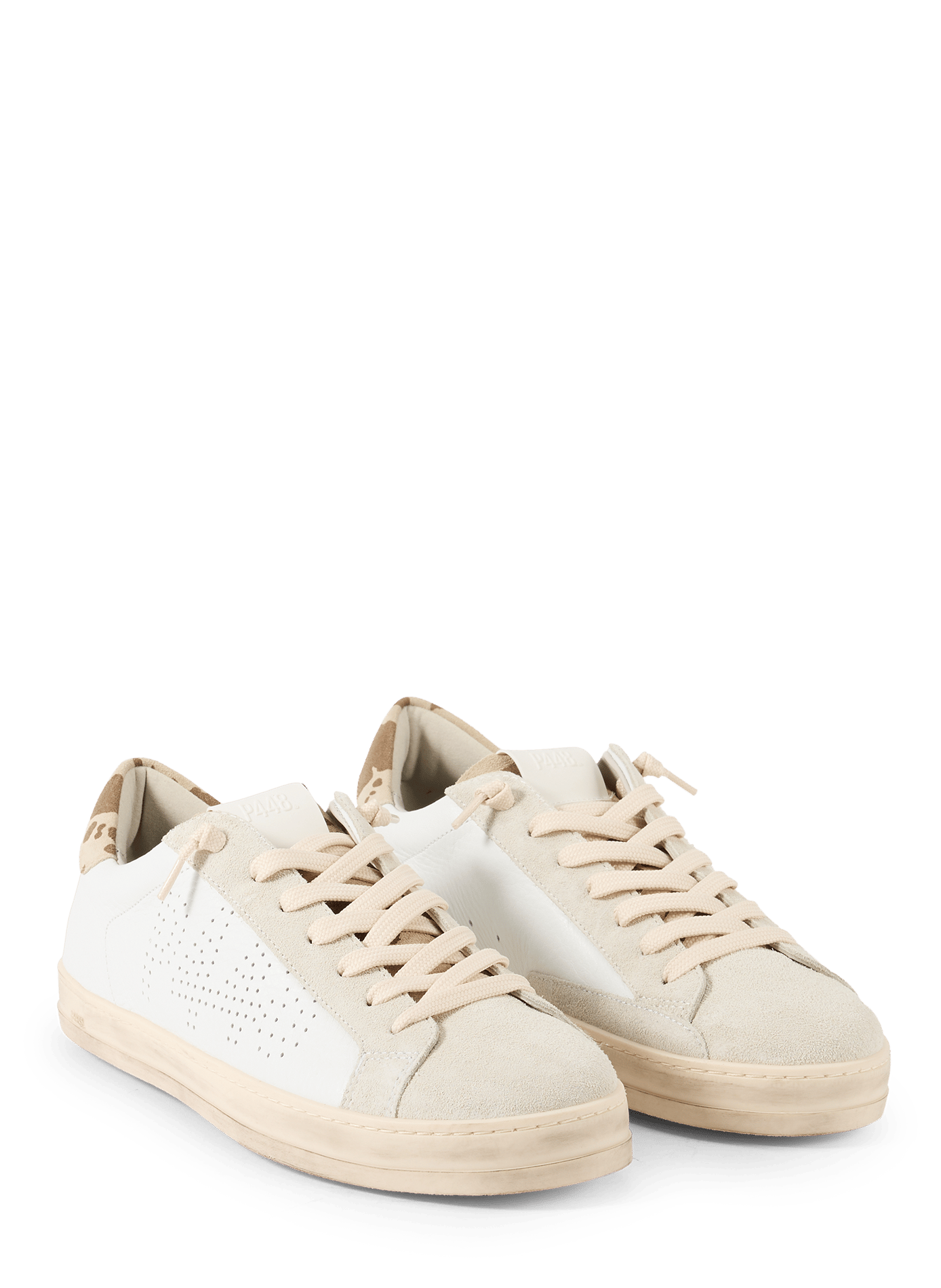 Sneakers John in pelle P448 Bianco